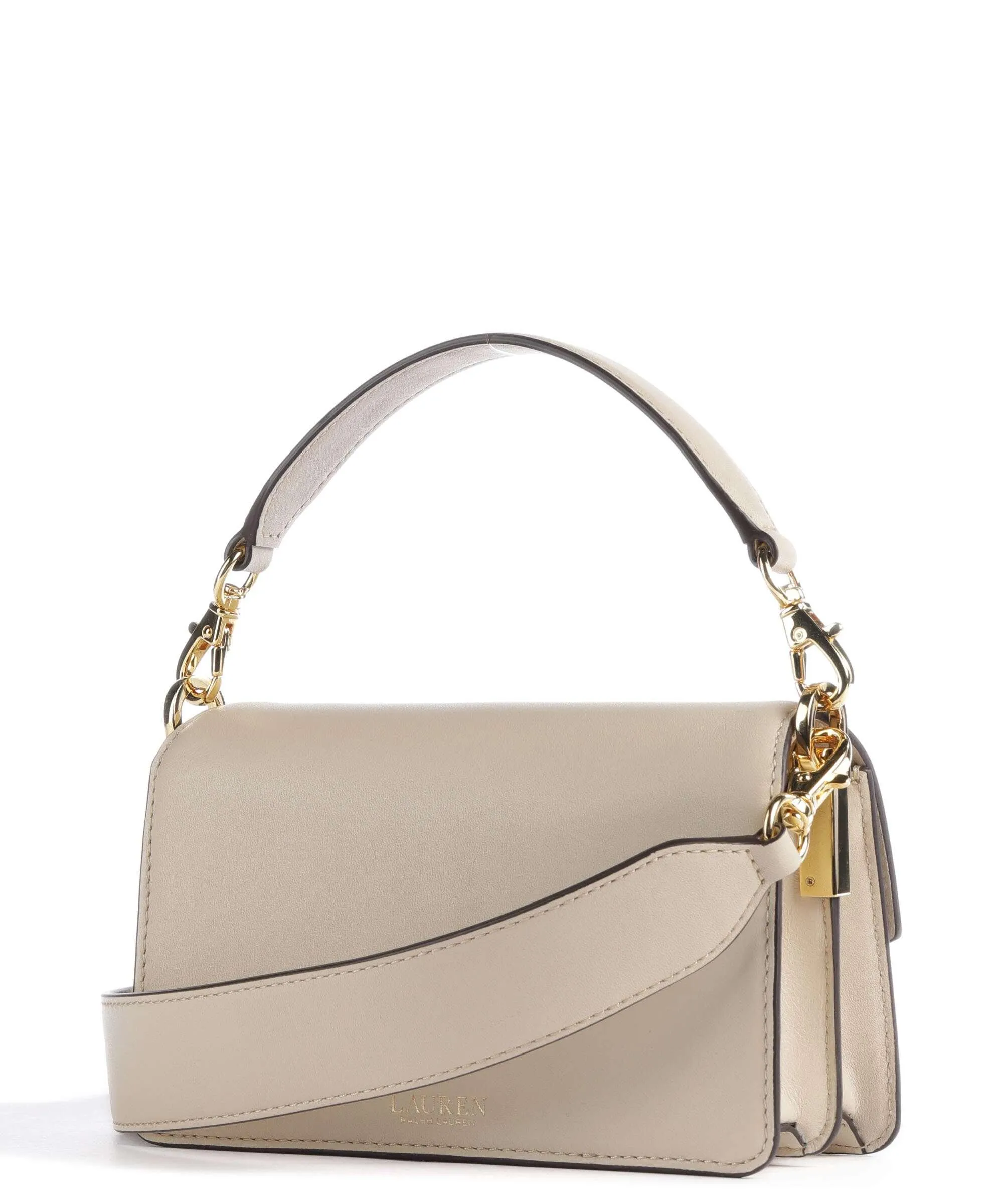  Lauren Ralph Lauren Tayler 19 Borsa a tracolla pelle di vacchetta finemente grana beige  