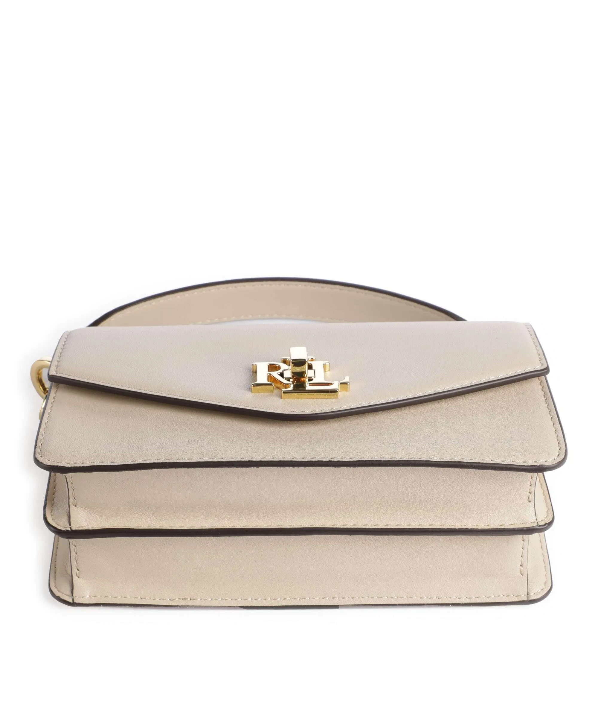  Lauren Ralph Lauren Tayler 19 Borsa a tracolla pelle di vacchetta finemente grana beige  