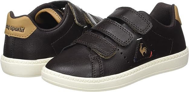 Le Coq Sportif children's shoe with strap in Courtone leather 1720116 brown