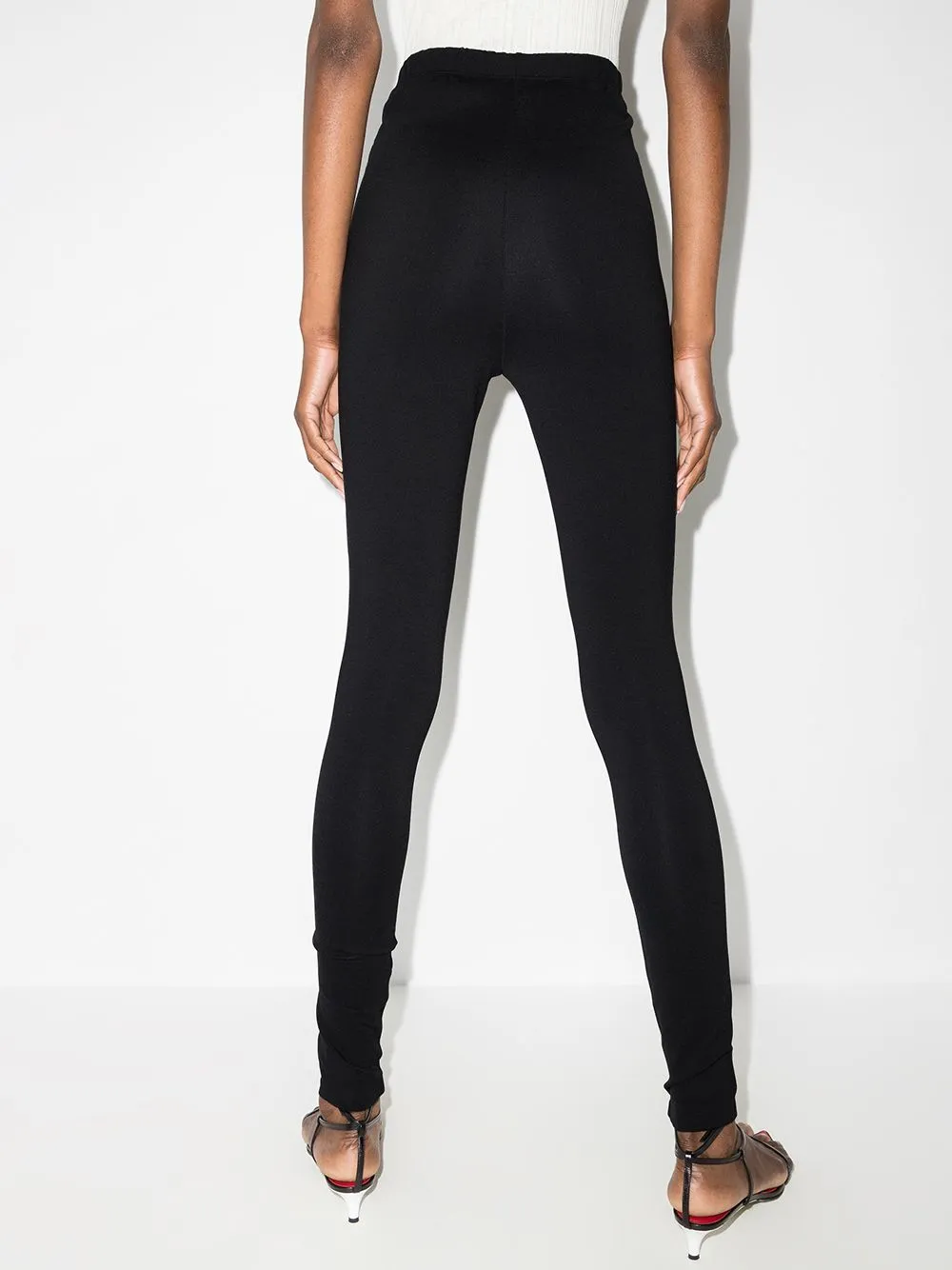 Leggings con zip in nero - donna