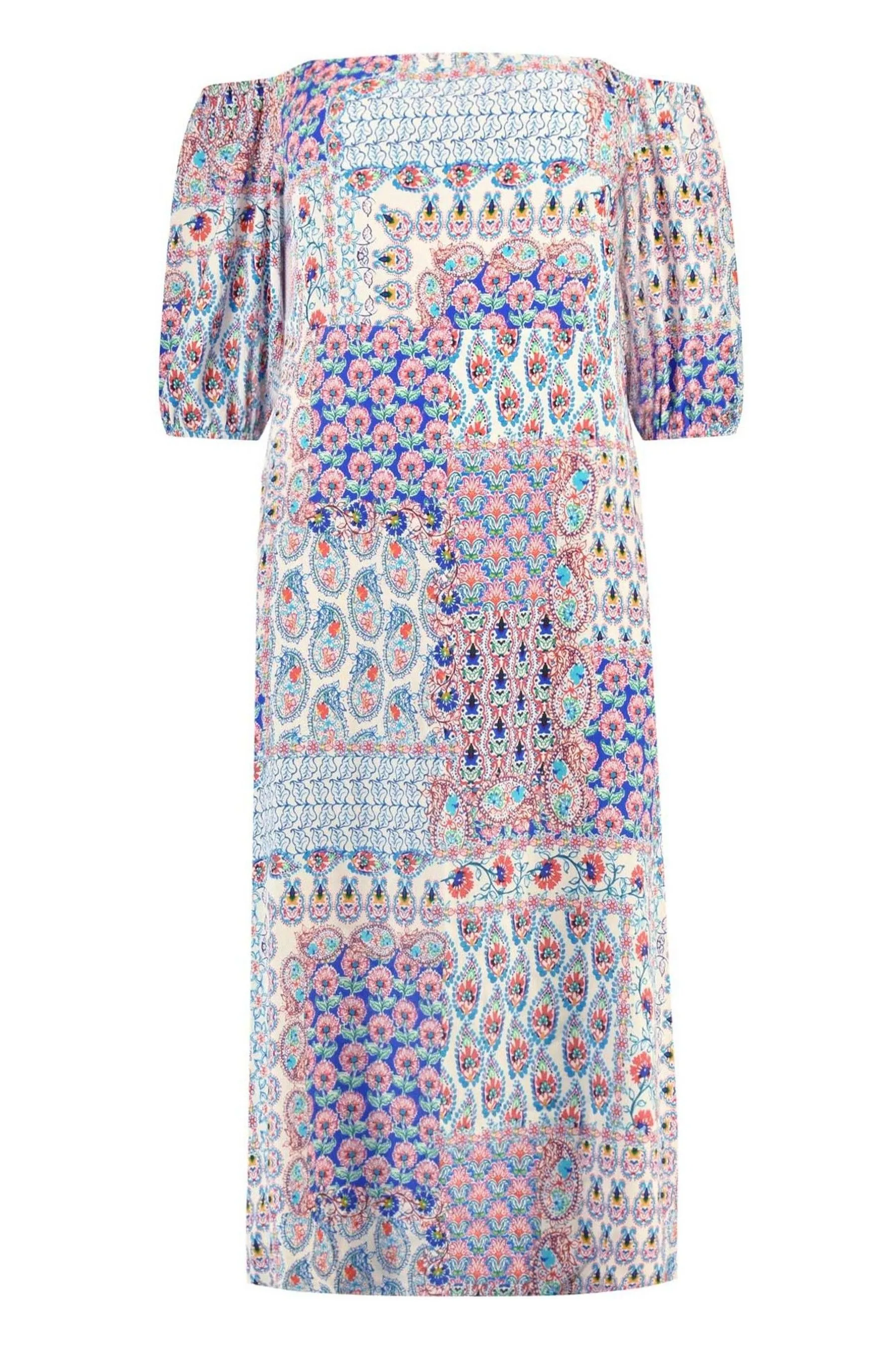 Live Unlimited Curve - Abito maxi con scollo alla Bardot Stampa mosaico