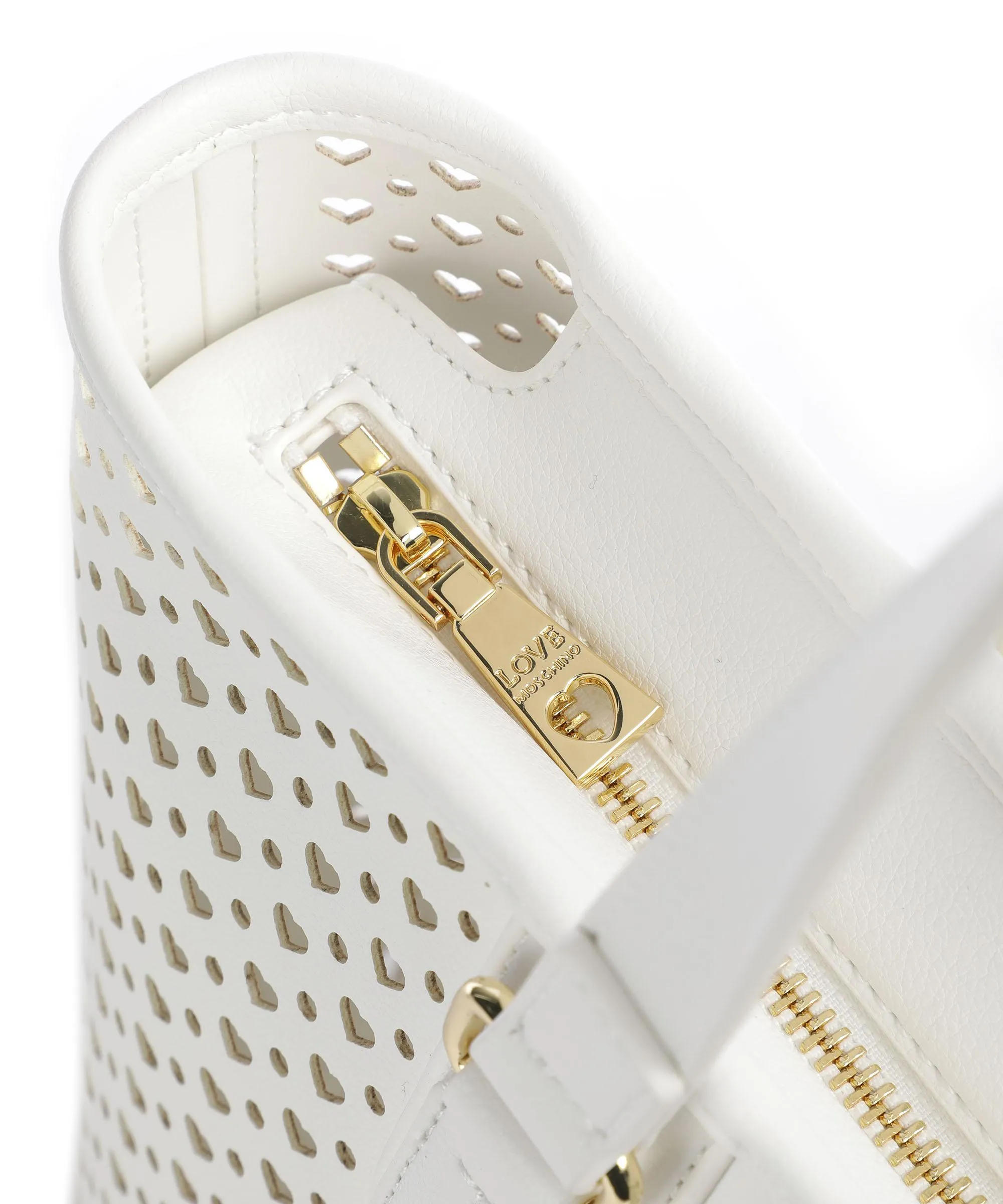  Love Moschino Heart Pattern Borsa shopper pelle sintetica bianco  