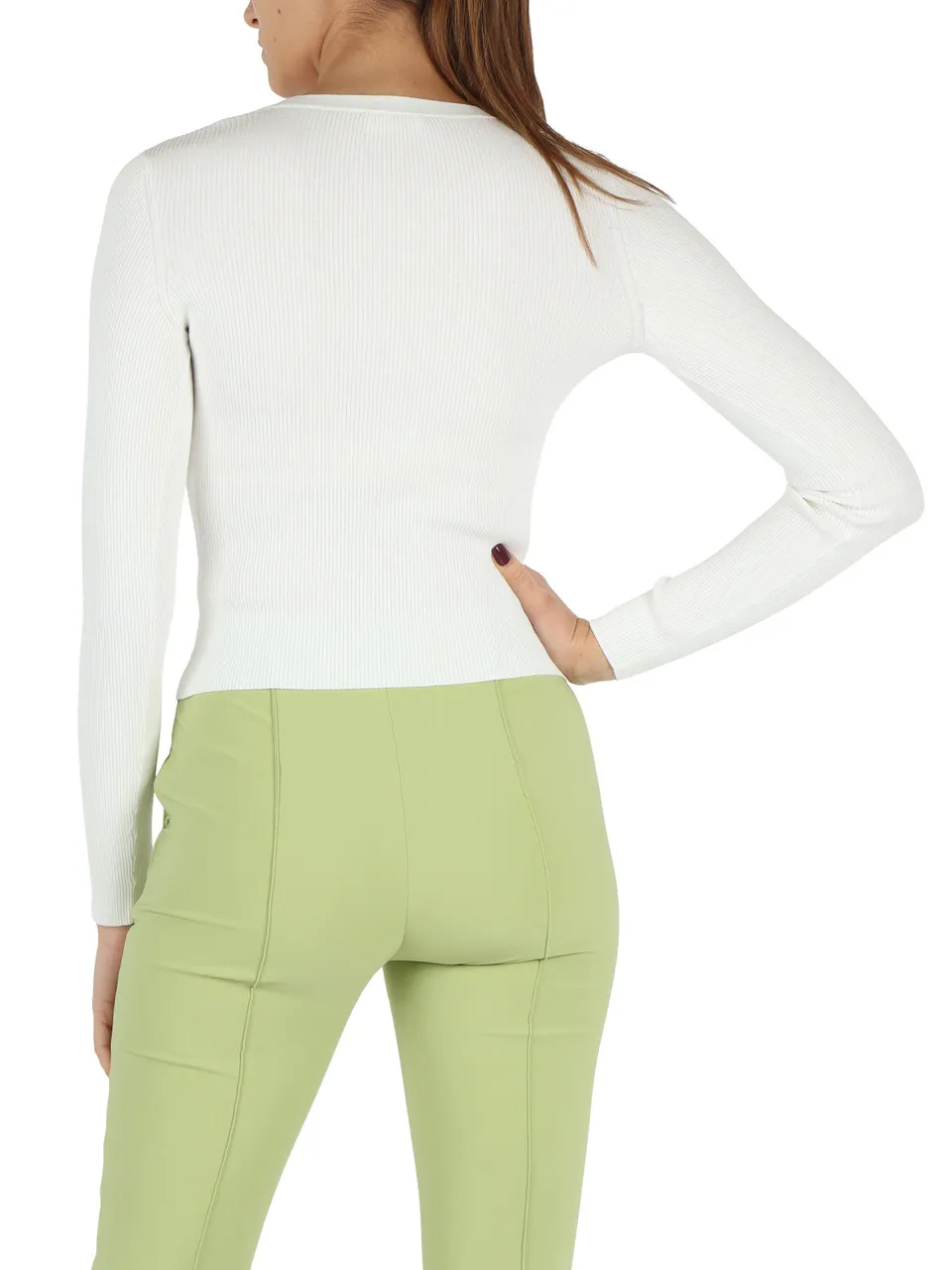 Maglia a costine in misto viscosa