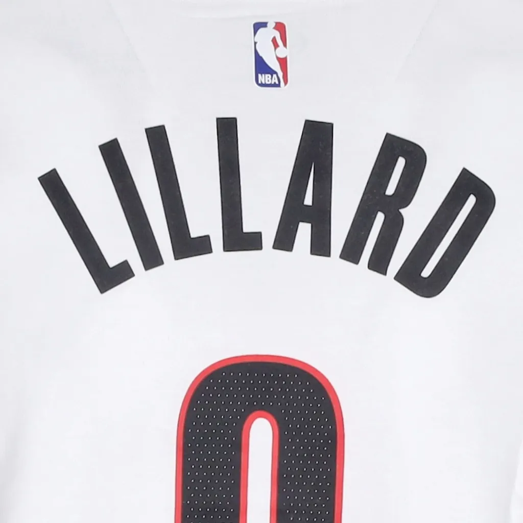 maglietta uomo nba essentials tee no 0 damian lillard porbla WHITE