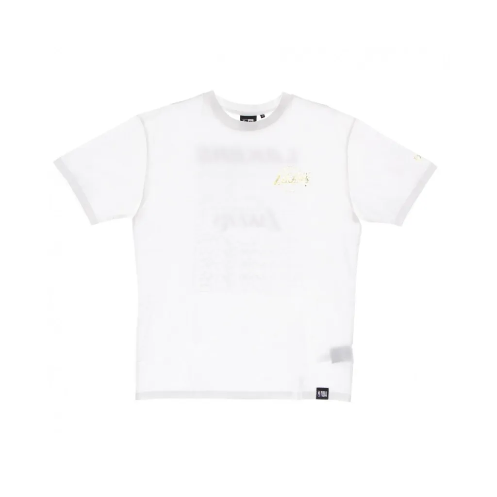 maglietta uomo nba stacked metallic print oversized tee loslak WHITE/GOLD