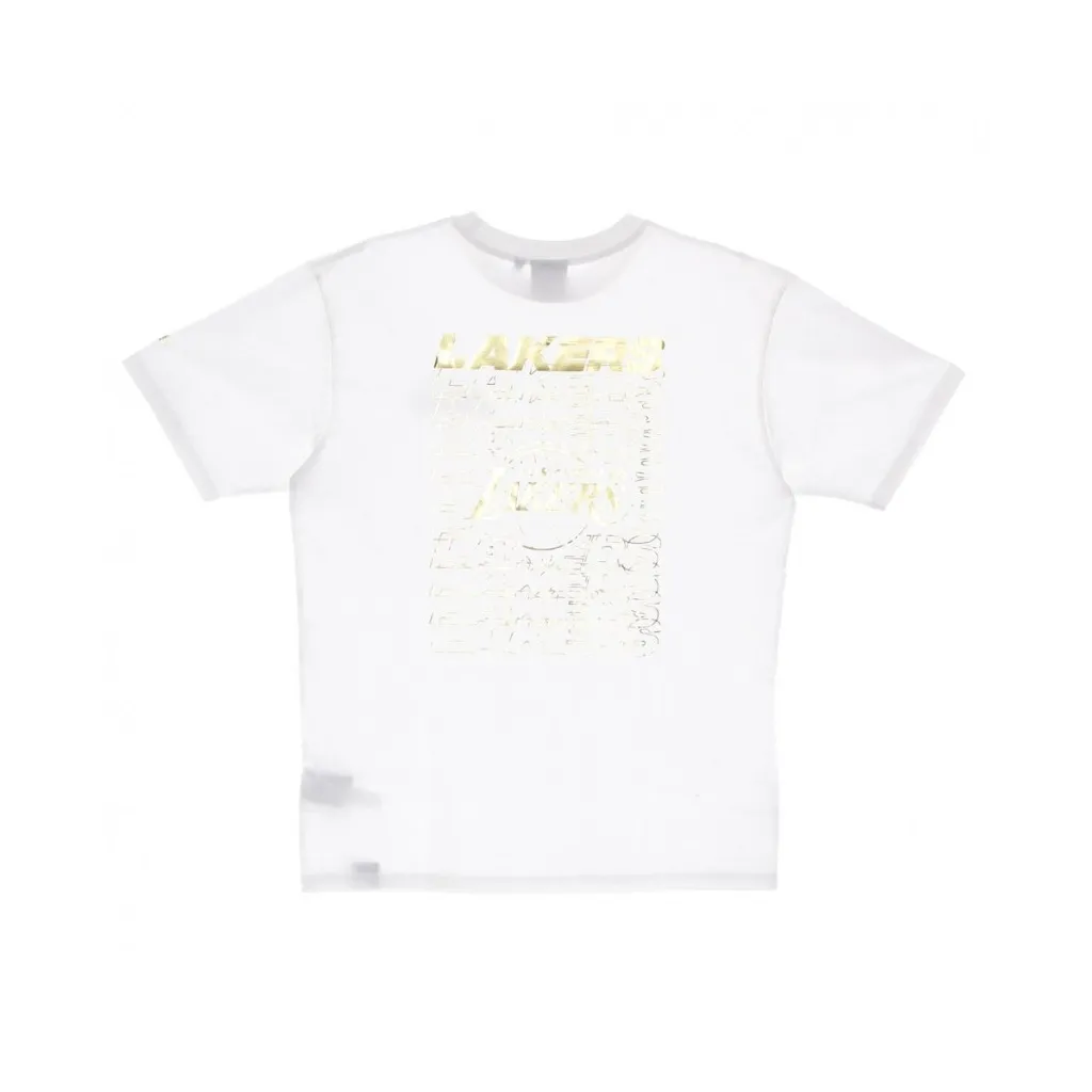 maglietta uomo nba stacked metallic print oversized tee loslak WHITE/GOLD