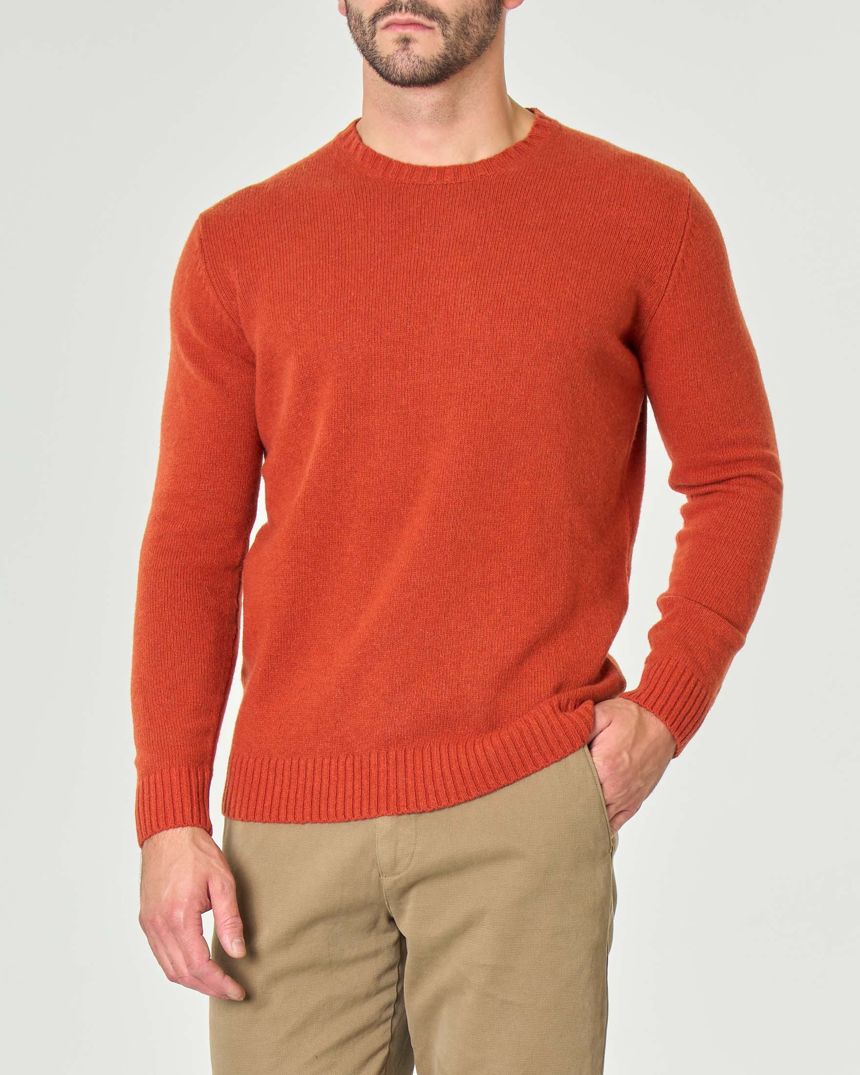 Maglione arancione finezza 7 in lana