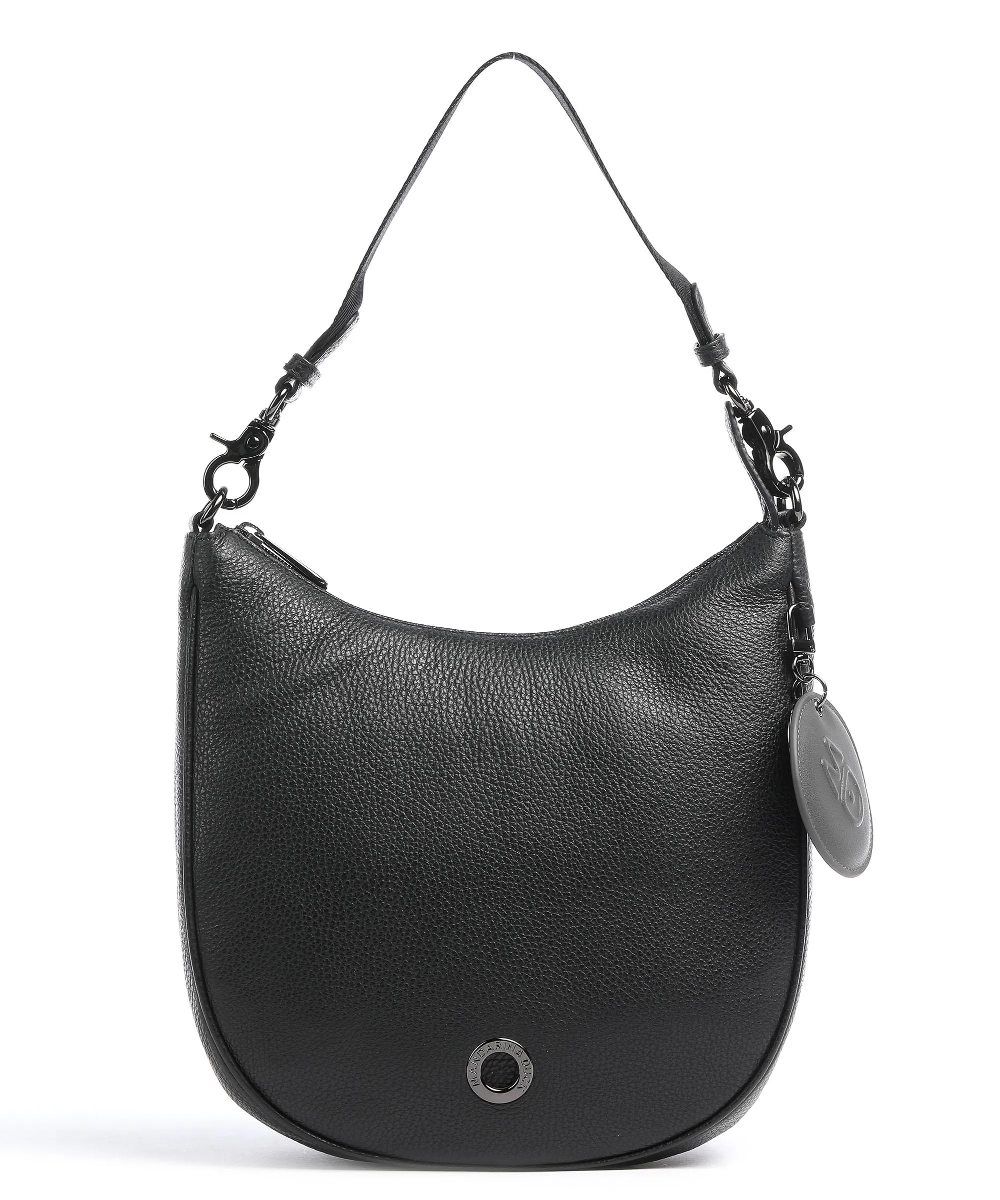  Mandarina Duck Mellow Leather Borsa hobo pelle di vitello grana nero  