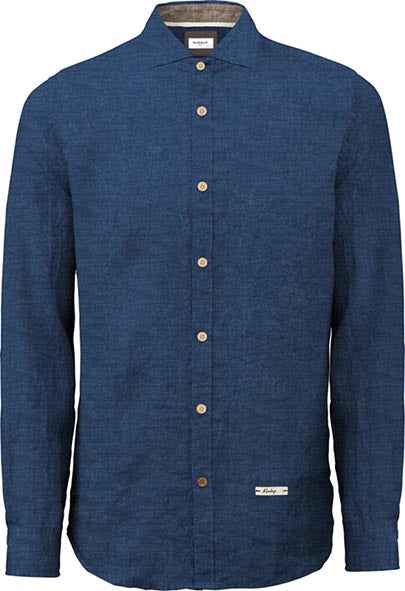 Markup abbigliamento uomo camicia lino blu' art.561