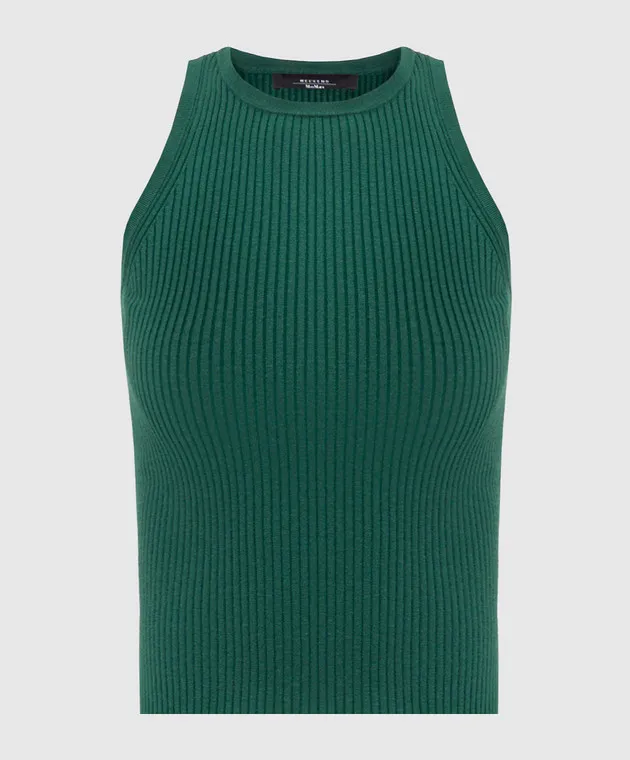 Max Mara Weekend Top verde OLIMPO a costine OLIMPO