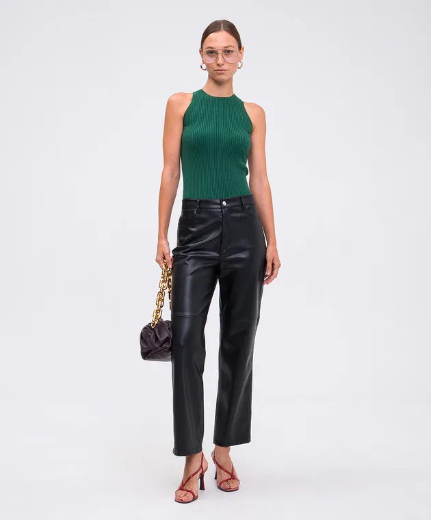 Max Mara Weekend Top verde OLIMPO a costine OLIMPO