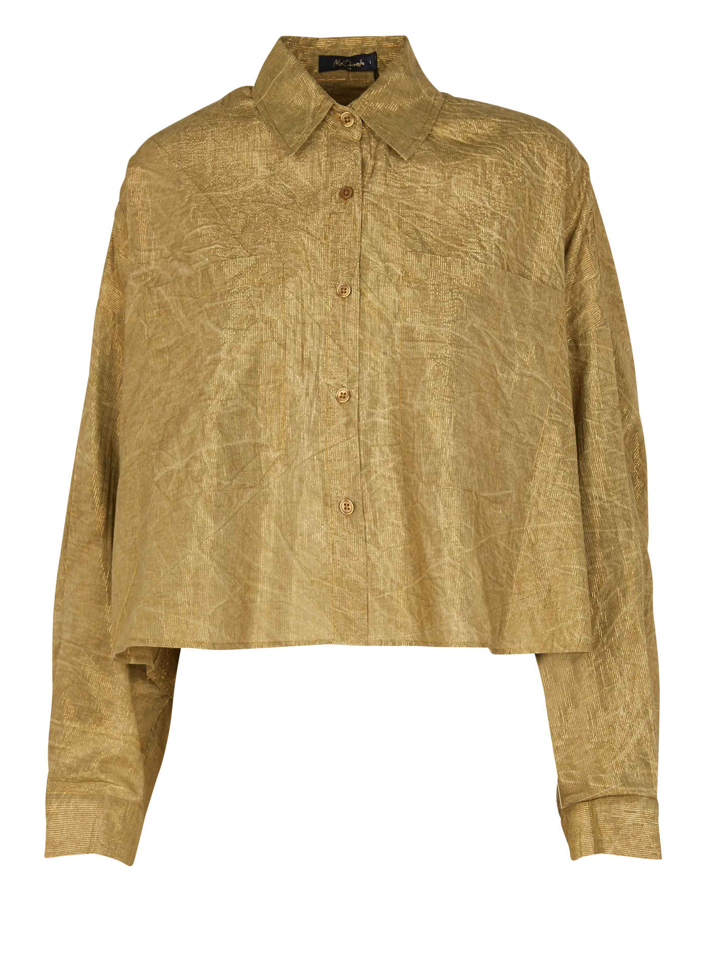  MES DEMOISELLES   DOMINI - Camicia corta oversize con colletto classico in misto cotone | Verde