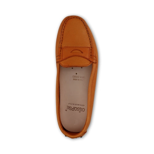 Mocassini in pelle arancione