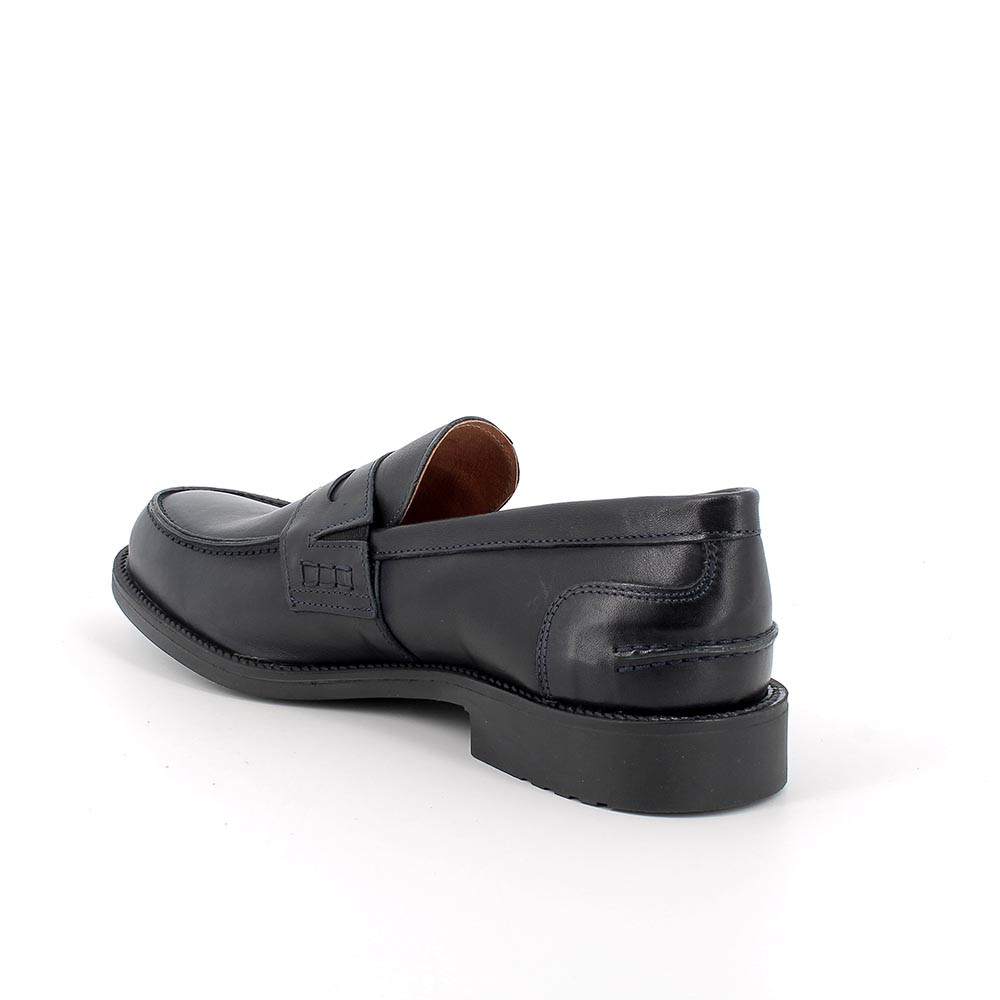 Mocassini in pelle da uomo blu