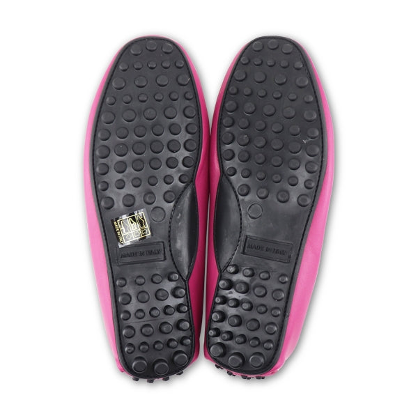Mocassini in pelle fuxia