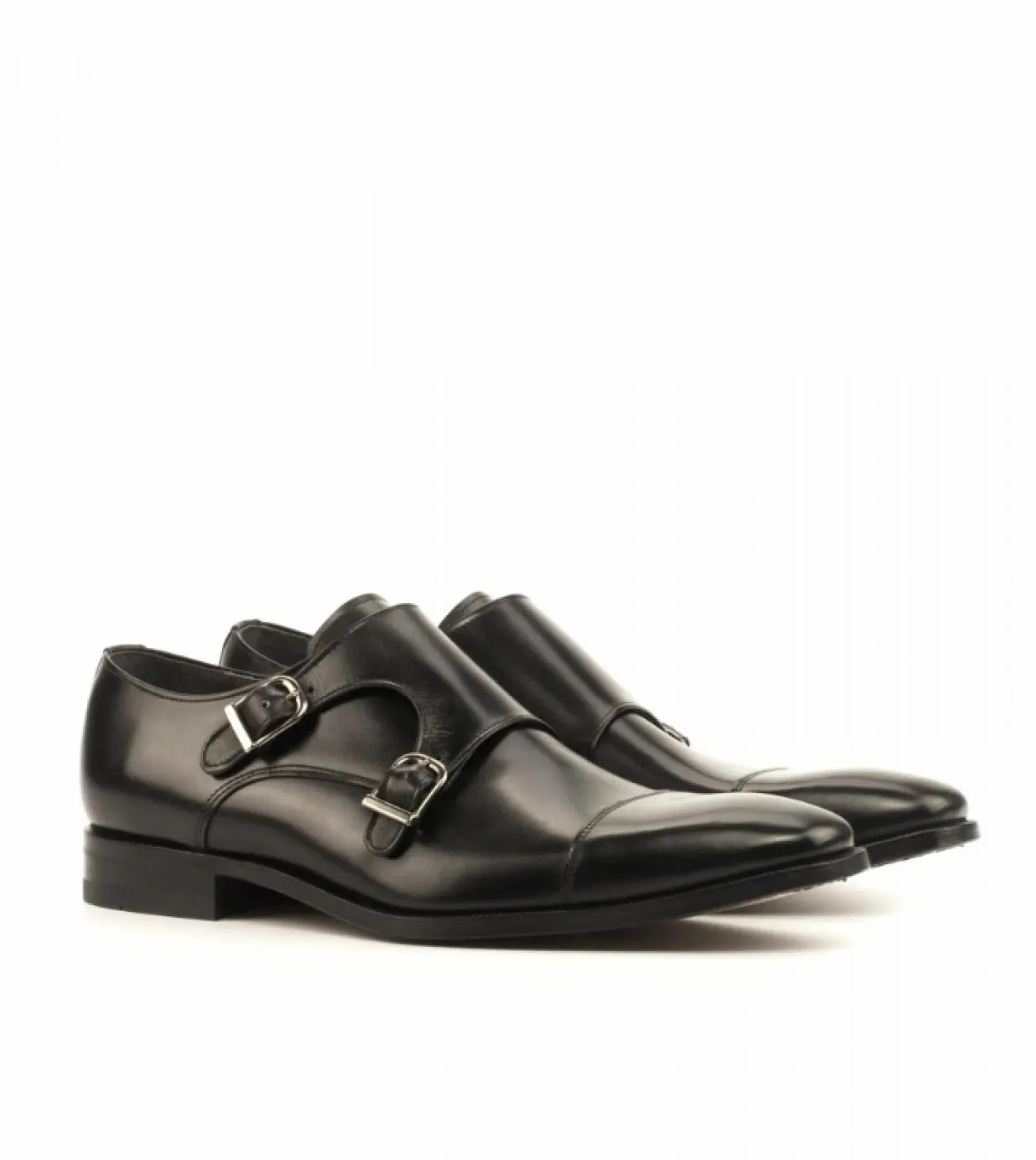 Monk Shoes Scarpe da uomo Pu Tinta unita Fashion Business Casual Classico a tre stadi in metallo con doppia fibbia Scarpe elegan