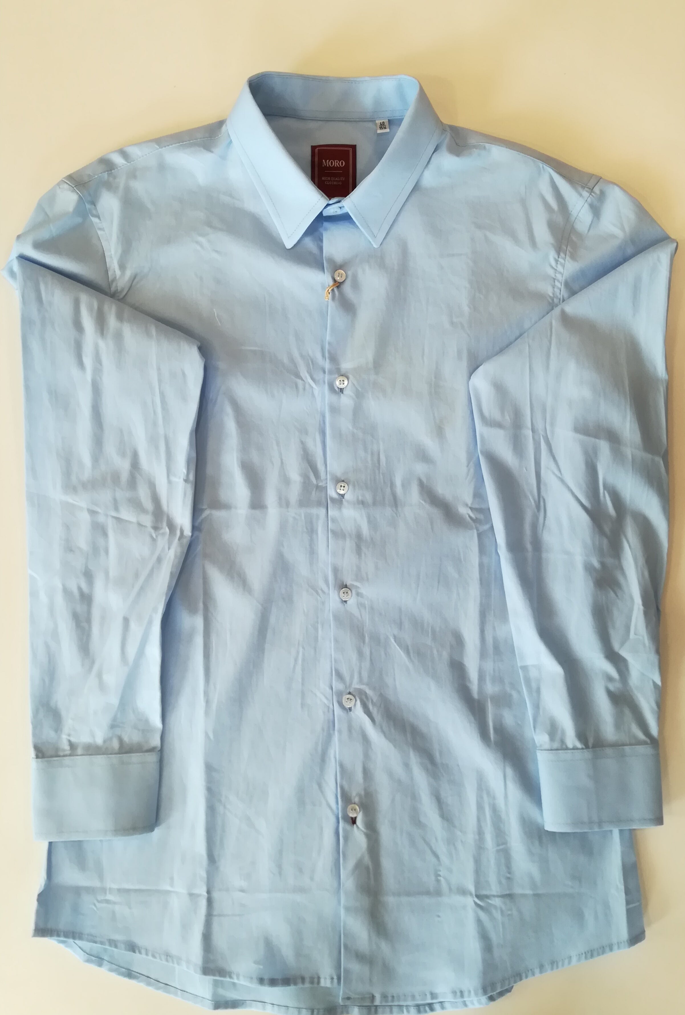 MORO UOMO MC101 CAMICIA CELESTE COTONE ART.17