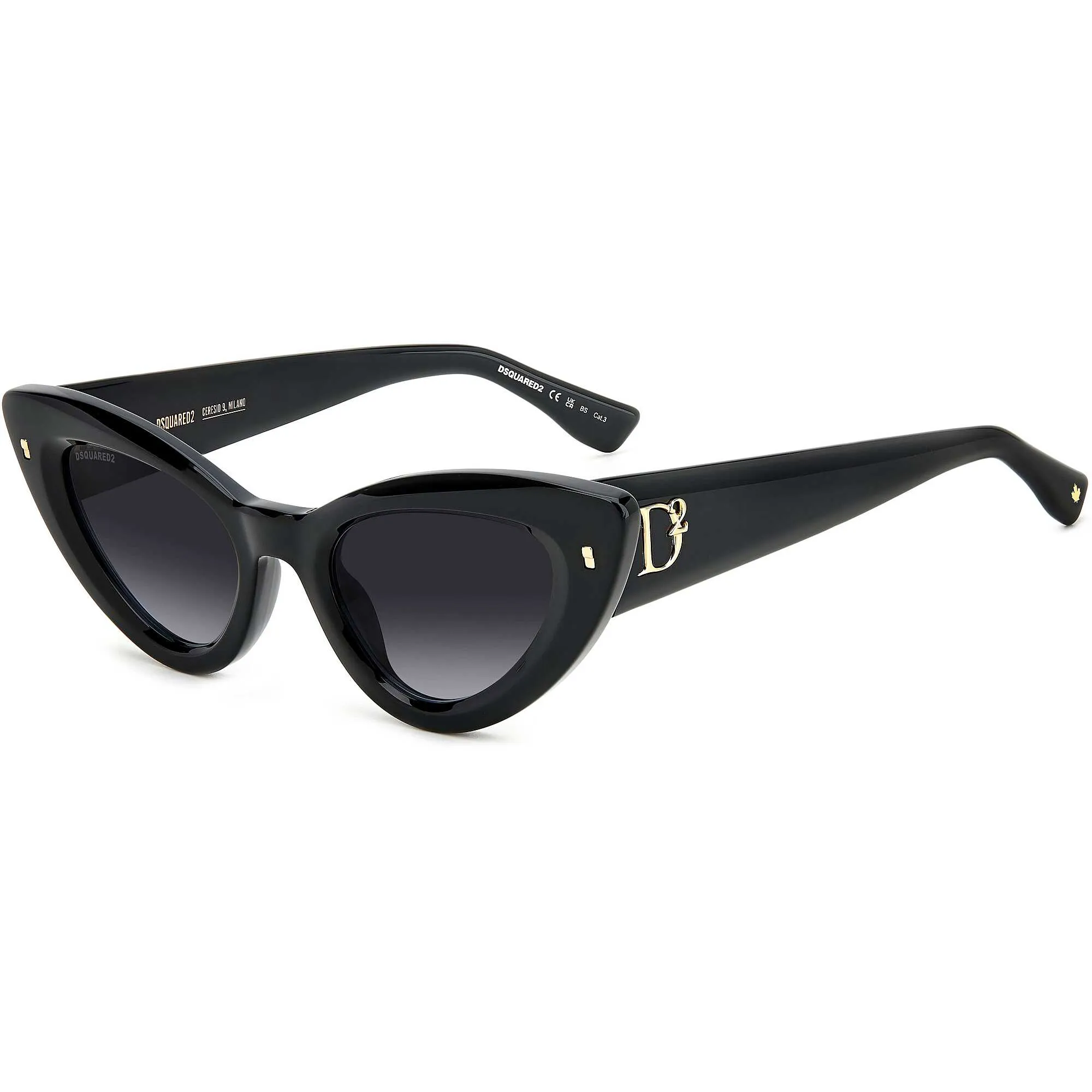 occhiali da sole Dsquared2 neri forma Cat Eye