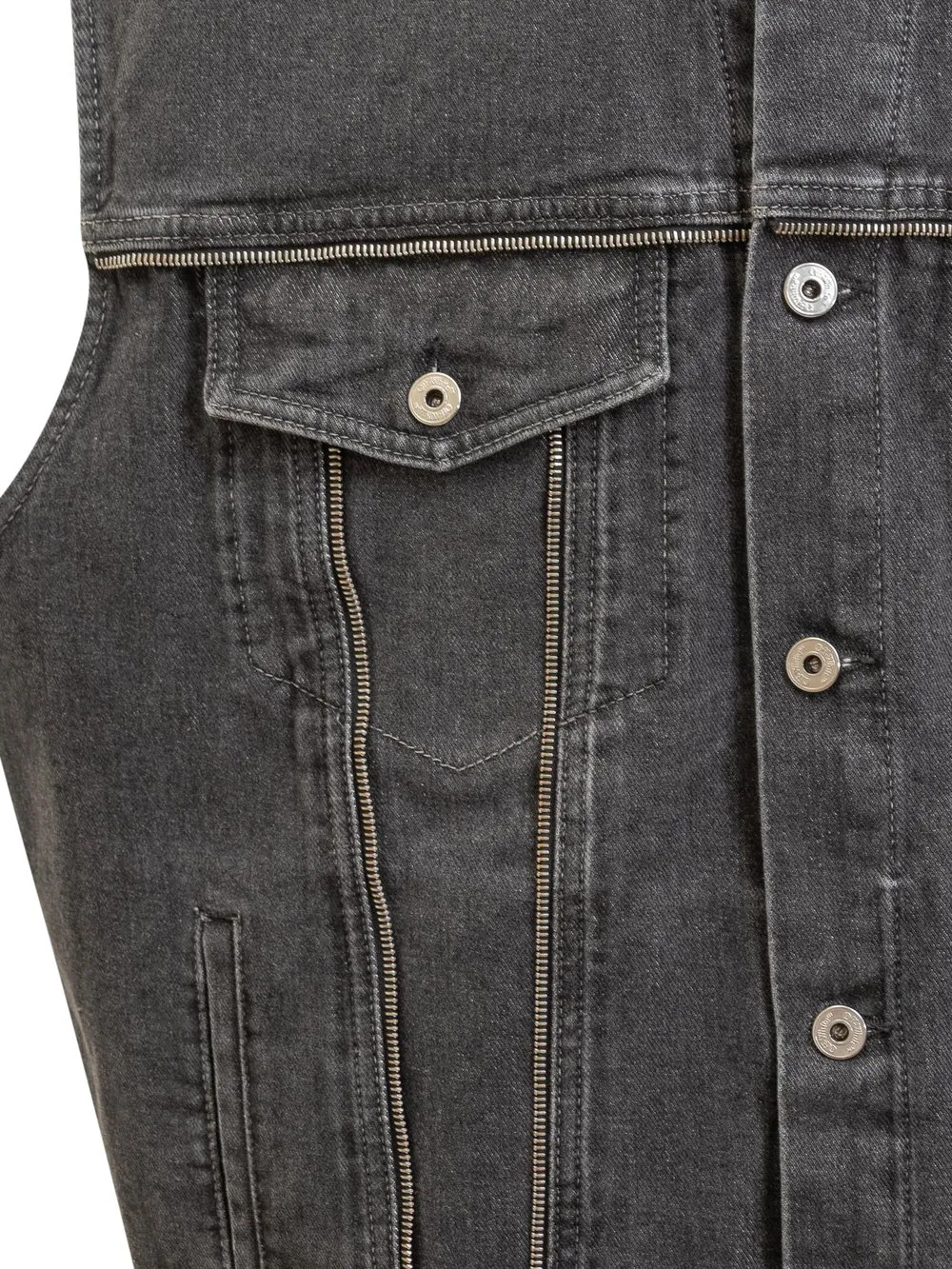 OFF-WHITE Gilet Over Denim Zip  