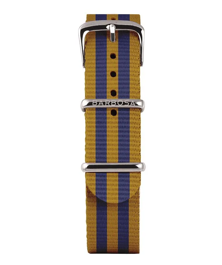 OROLOGIO SICILY MULTICOLOR dm. 36,5 NATO RIGATO BLU E SENAPE