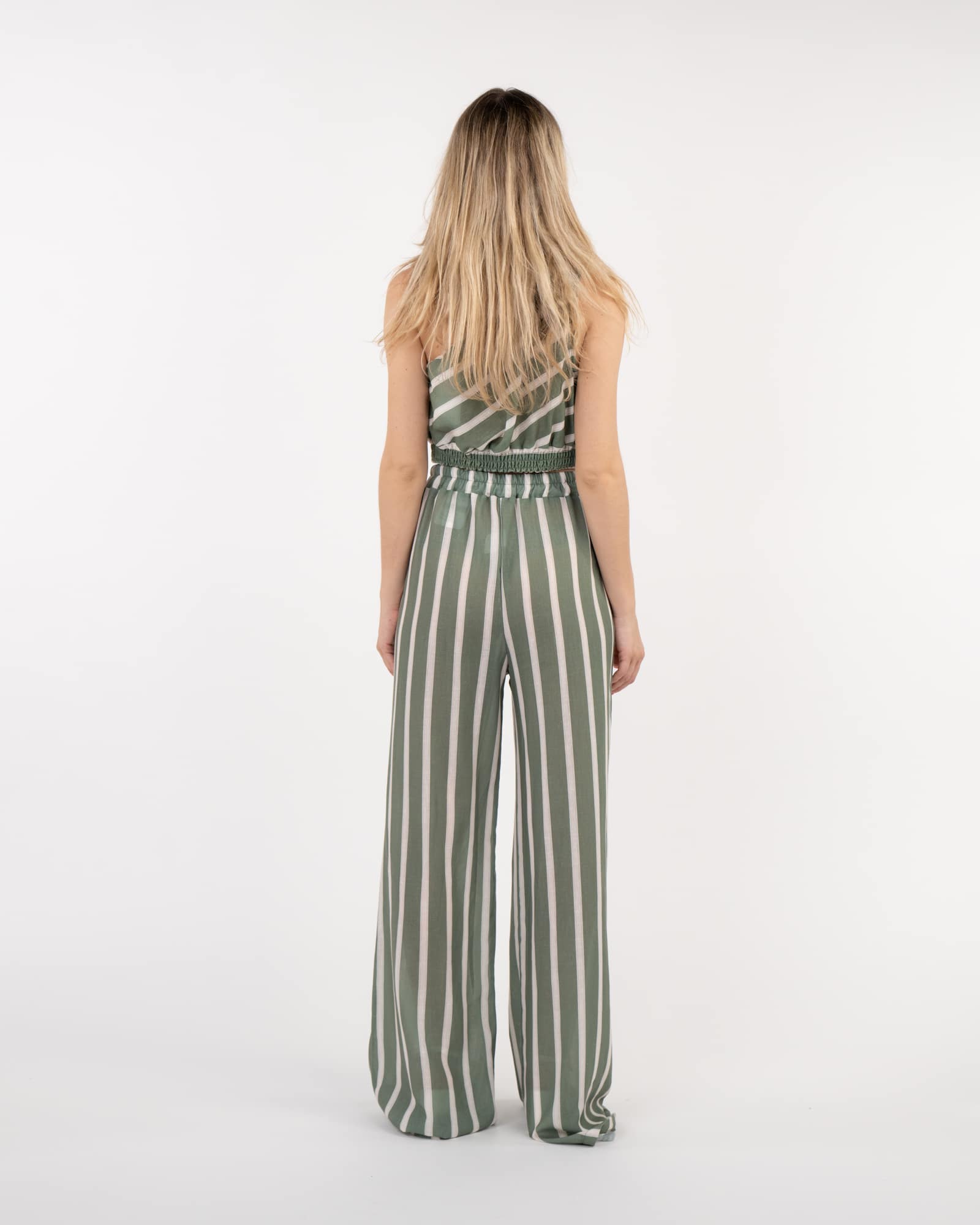 Pantaloni a righe - VERDE