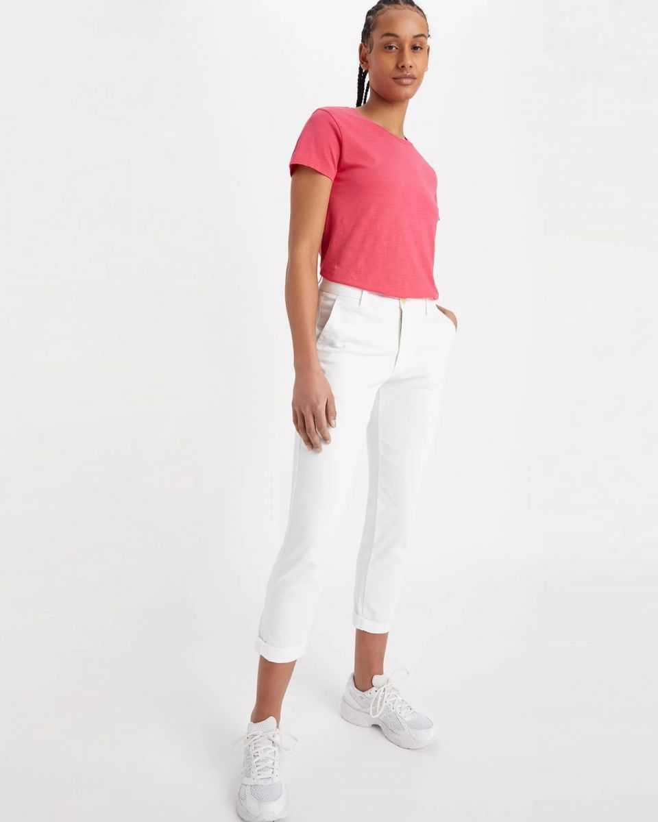 PANTALONI Donna DOCKERS A1073 0042 HIGH WAISTED CHINO LUCENT WHITE