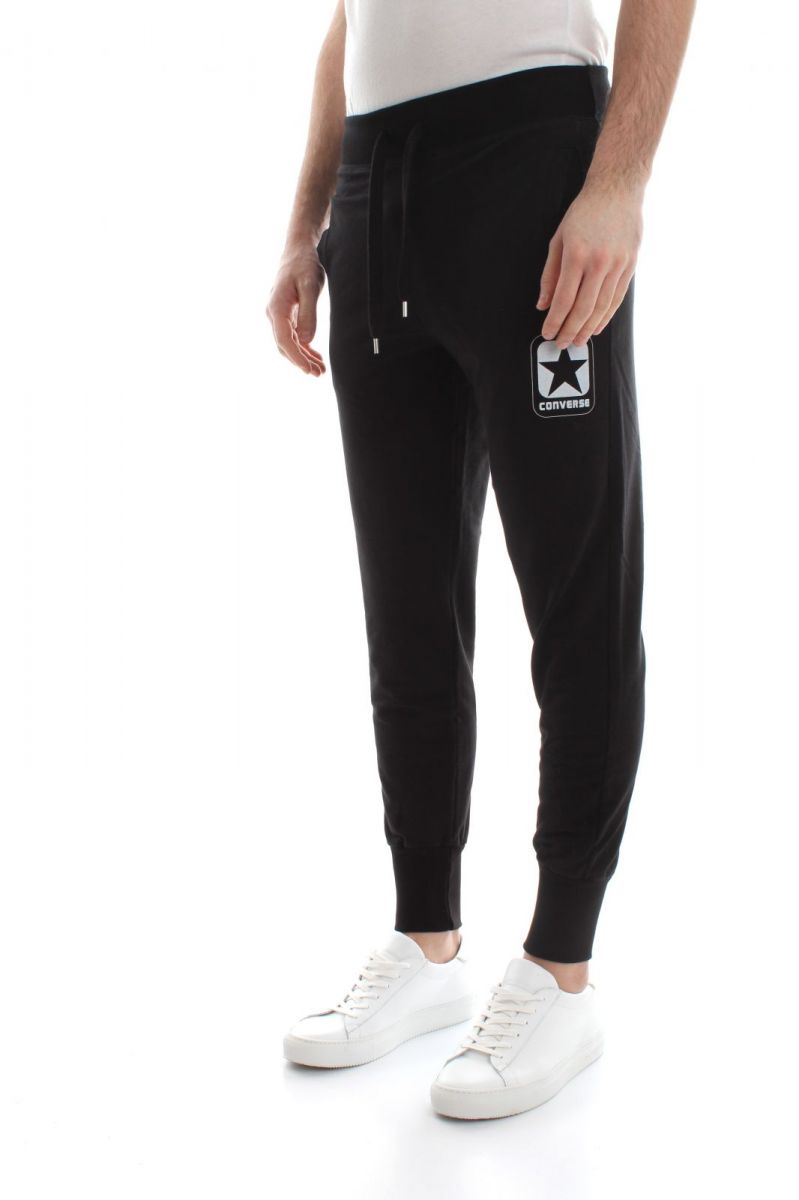 PANTALONI JOGG E LEGGINGS Uomo CONVERSE 10007310 FLEECE PANT A01 BLACK
