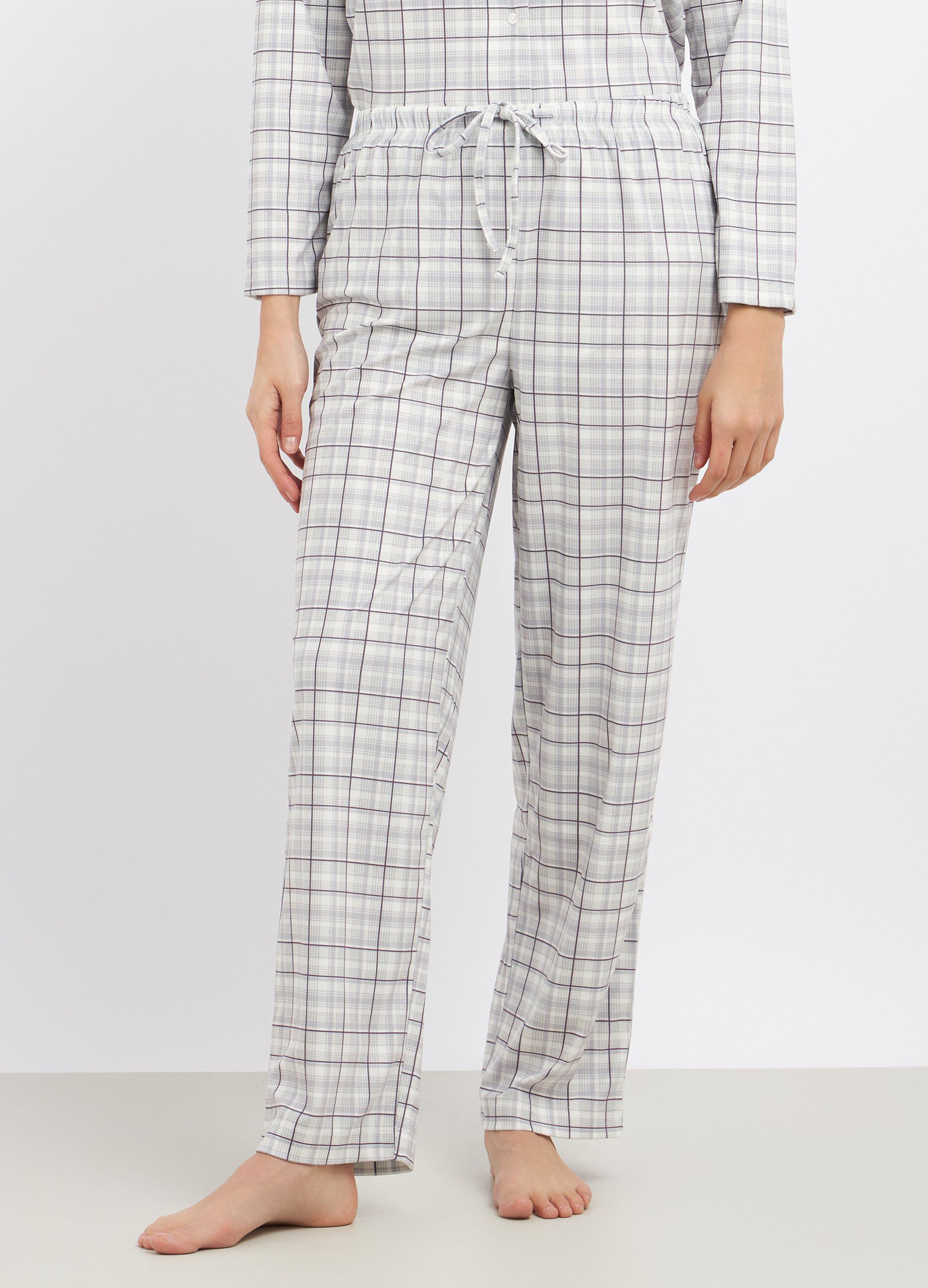 Pantaloni lunghi pigiama a quadri donna