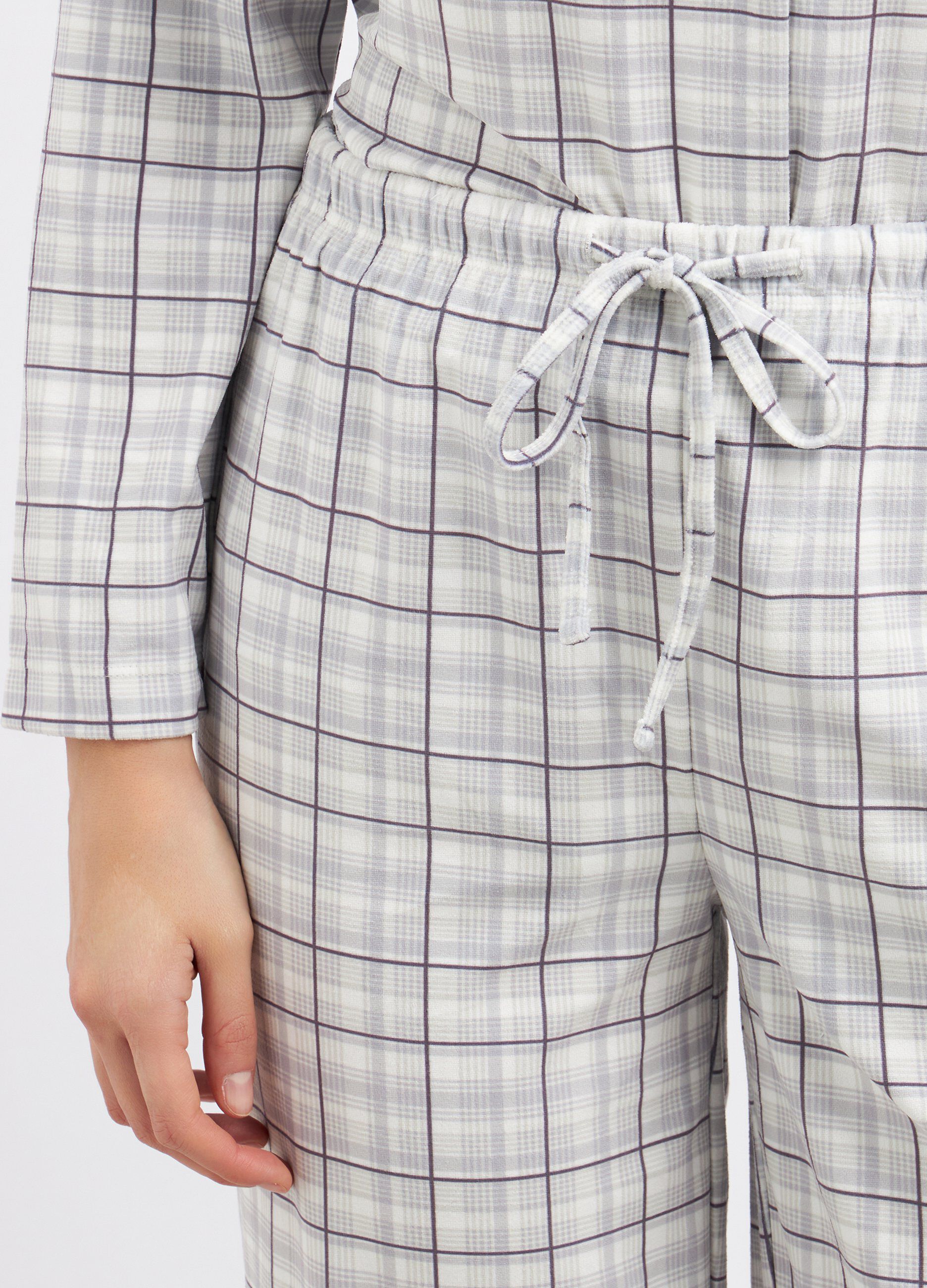 Pantaloni lunghi pigiama a quadri donna
