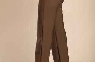 Pantaloni moda con dettagli metallici, marrone