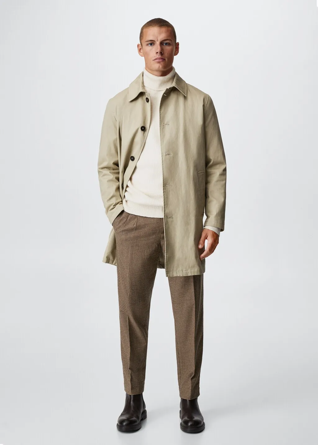 Pantaloni regular fit cotone strutturati