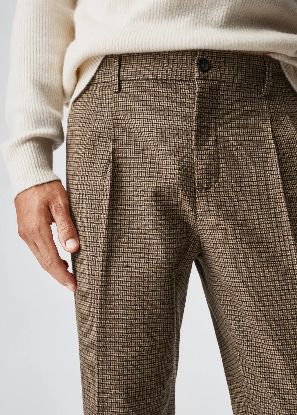 Pantaloni regular fit cotone strutturati