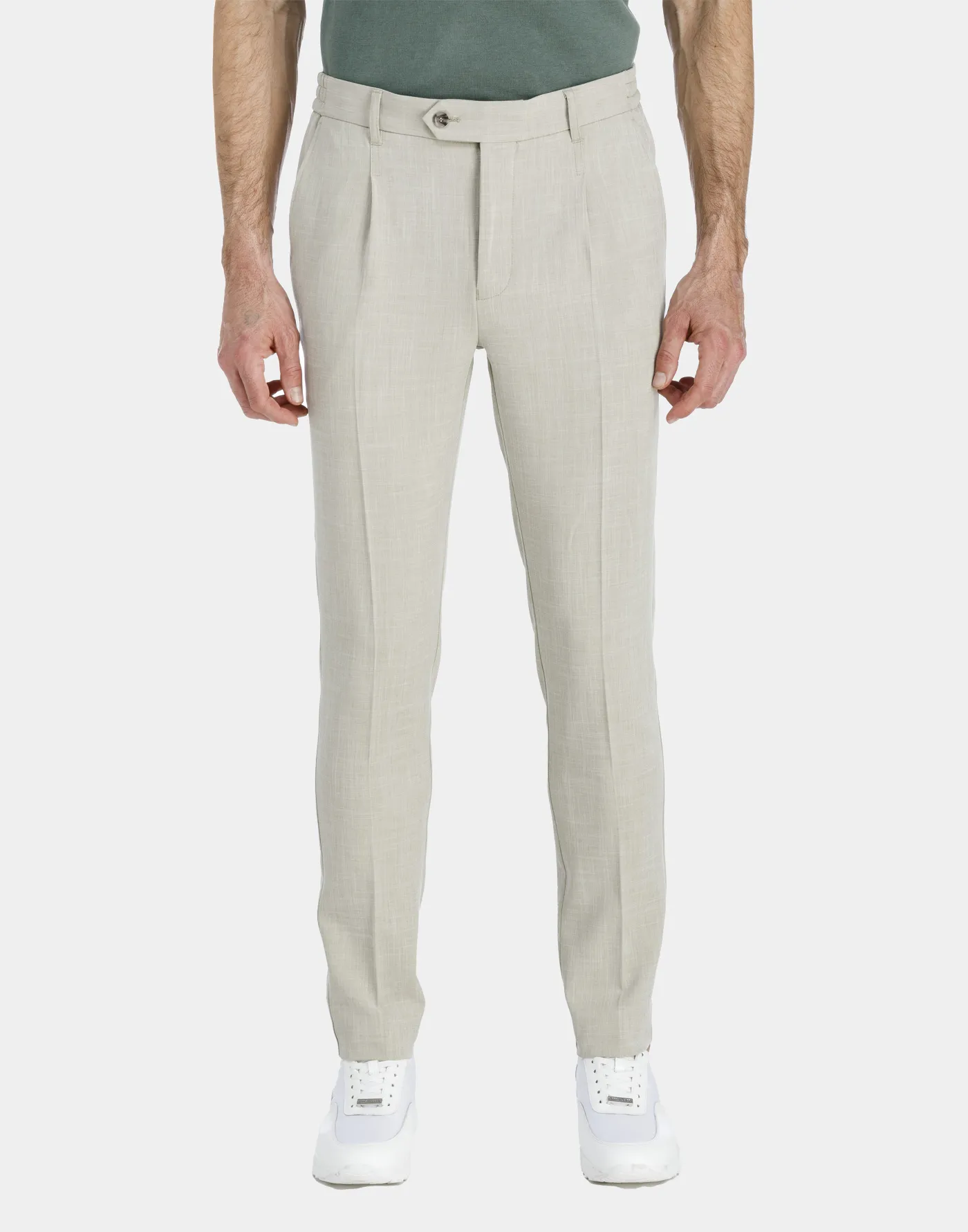 Pastel green linen trousers