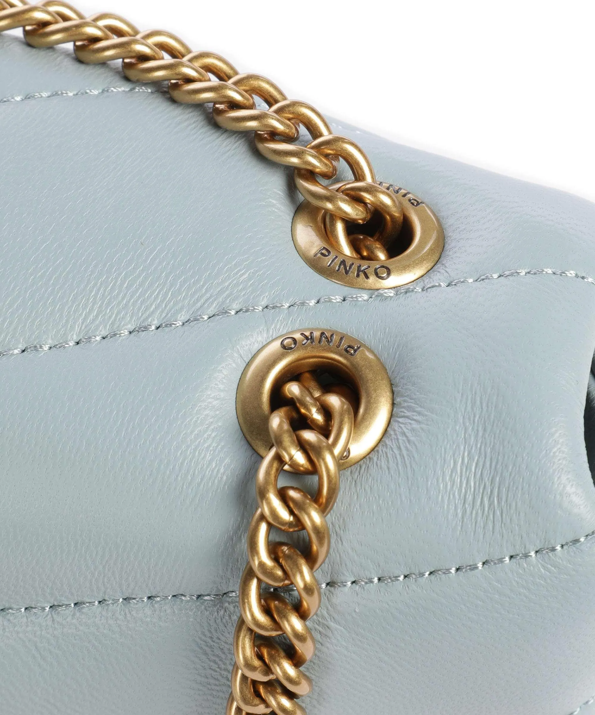  Pinko Love Puff Baby Borsa a spalla pelle di pecora blu-grigio  