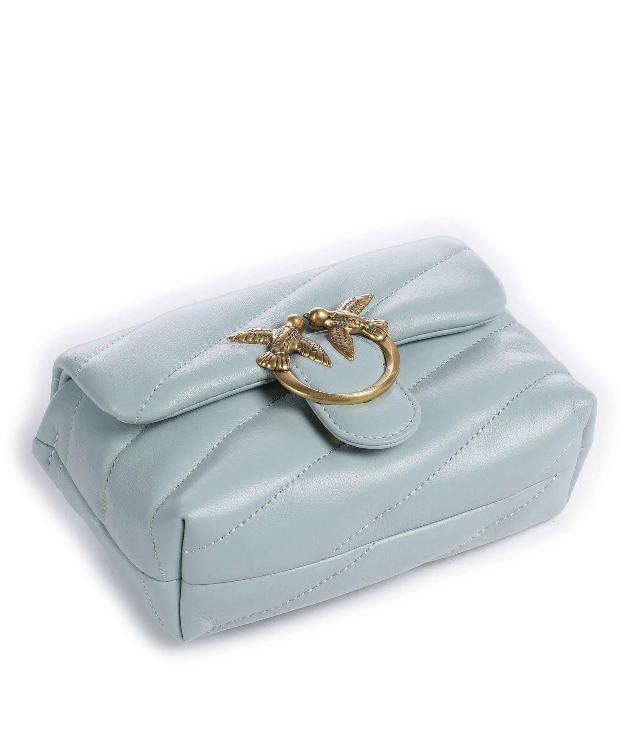  Pinko Love Puff Baby Borsa a spalla pelle di pecora blu-grigio  