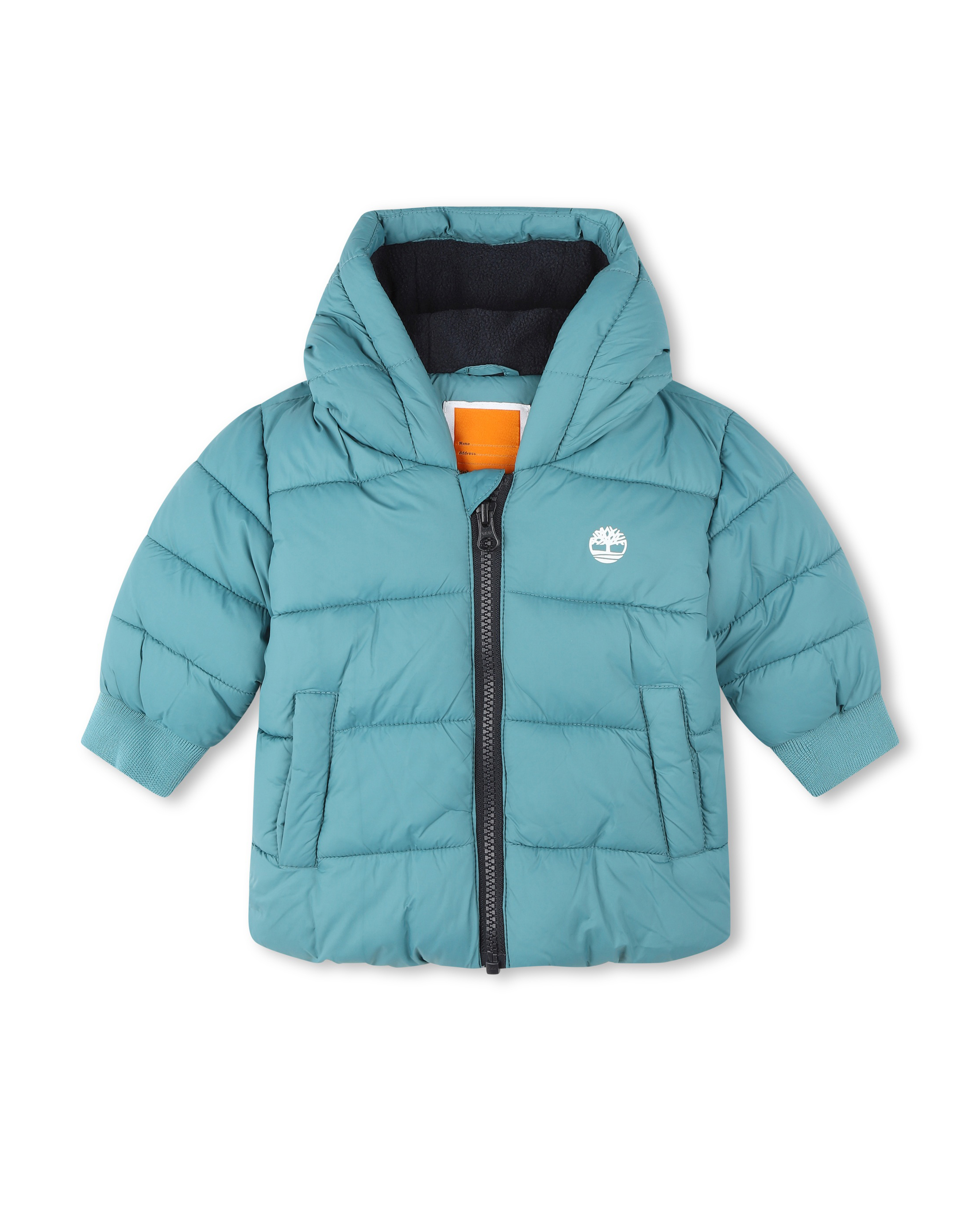Piumino in nylon imbottito color anice con cappuccio 9-18 mesi