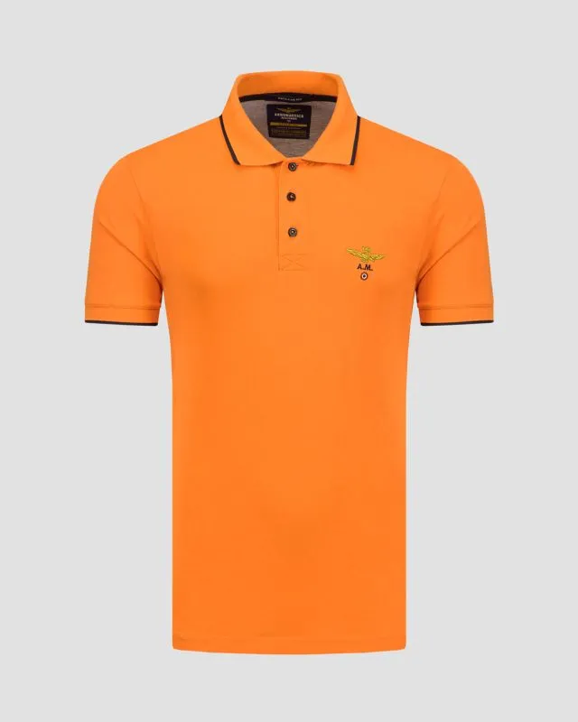 Polo arancione da uomo Aeronautica Militare