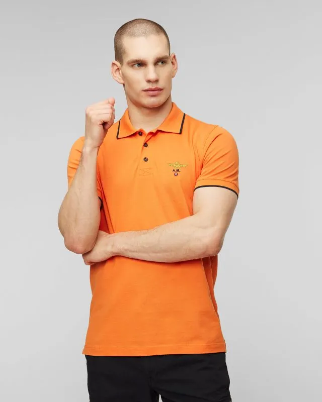 Polo arancione da uomo Aeronautica Militare