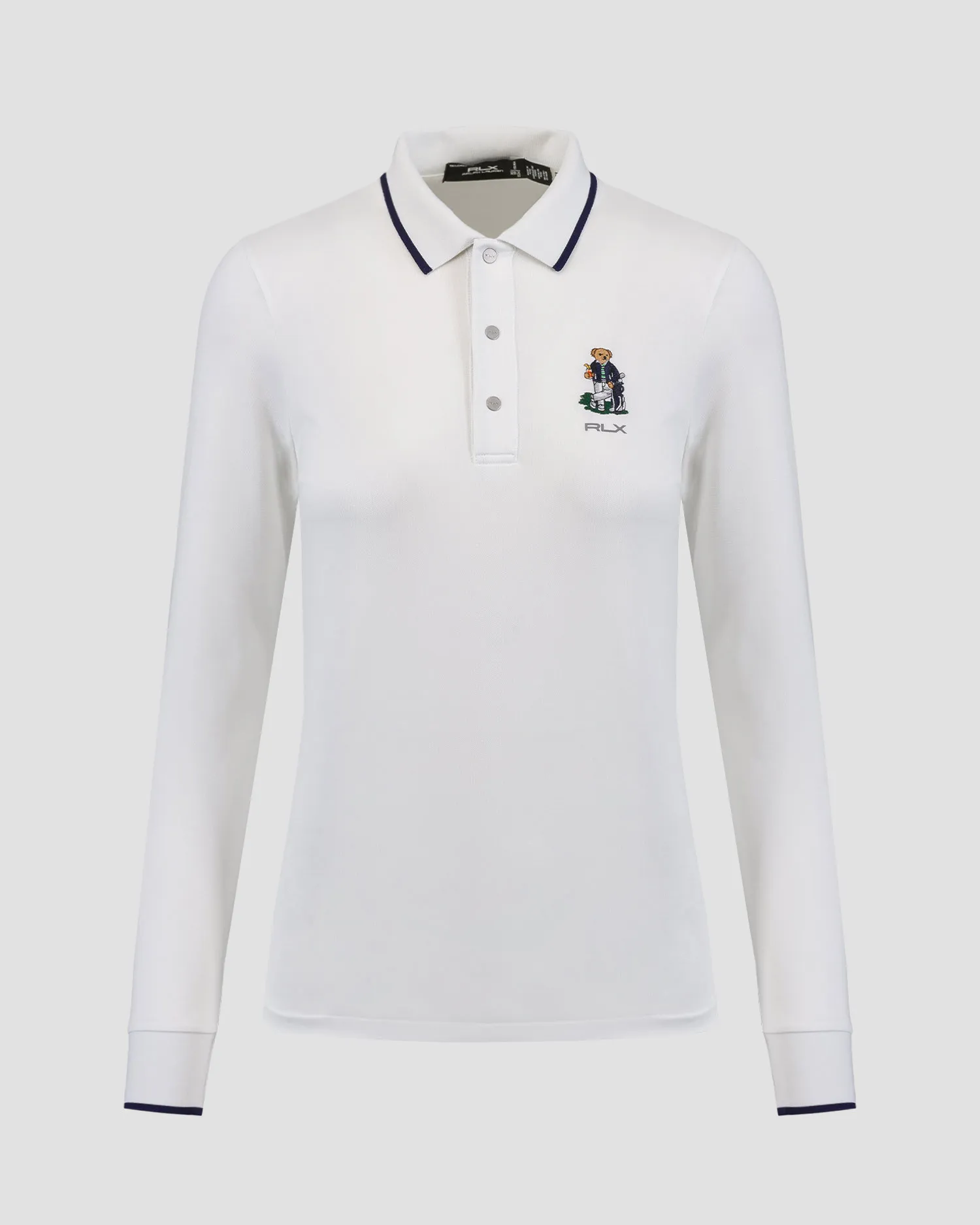 Polo bianca a maniche lunghe da donna Ralph Lauren RLX Golf 285A55123-100