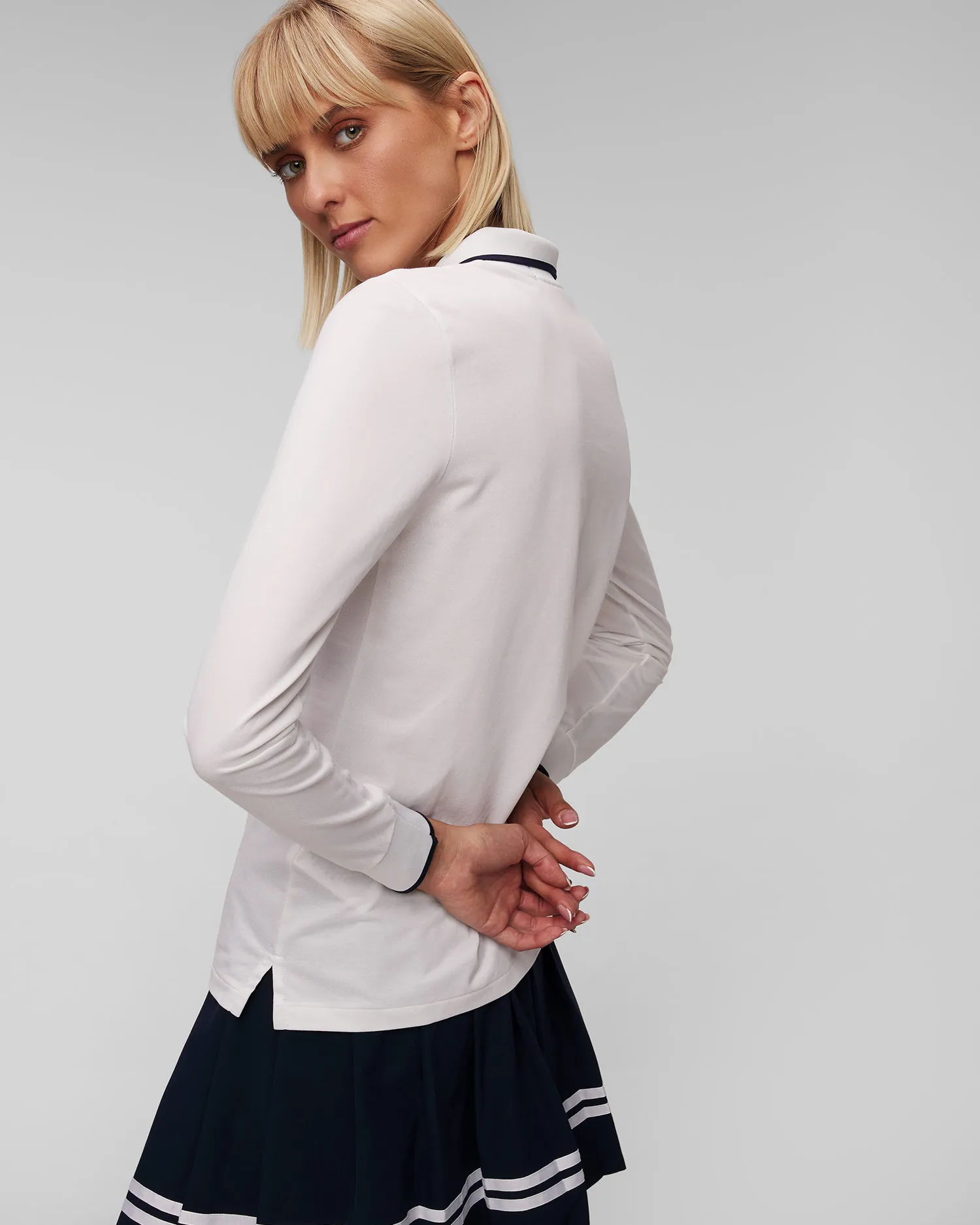 Polo bianca a maniche lunghe da donna Ralph Lauren RLX Golf 285A55123-100