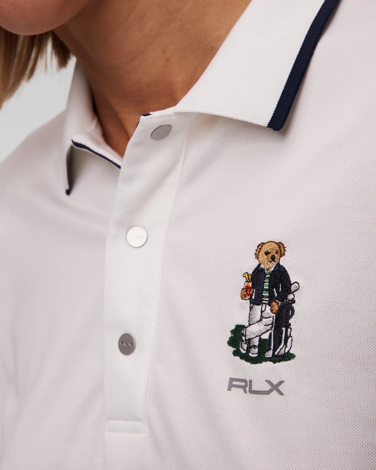 Polo bianca a maniche lunghe da donna Ralph Lauren RLX Golf 285A55123-100