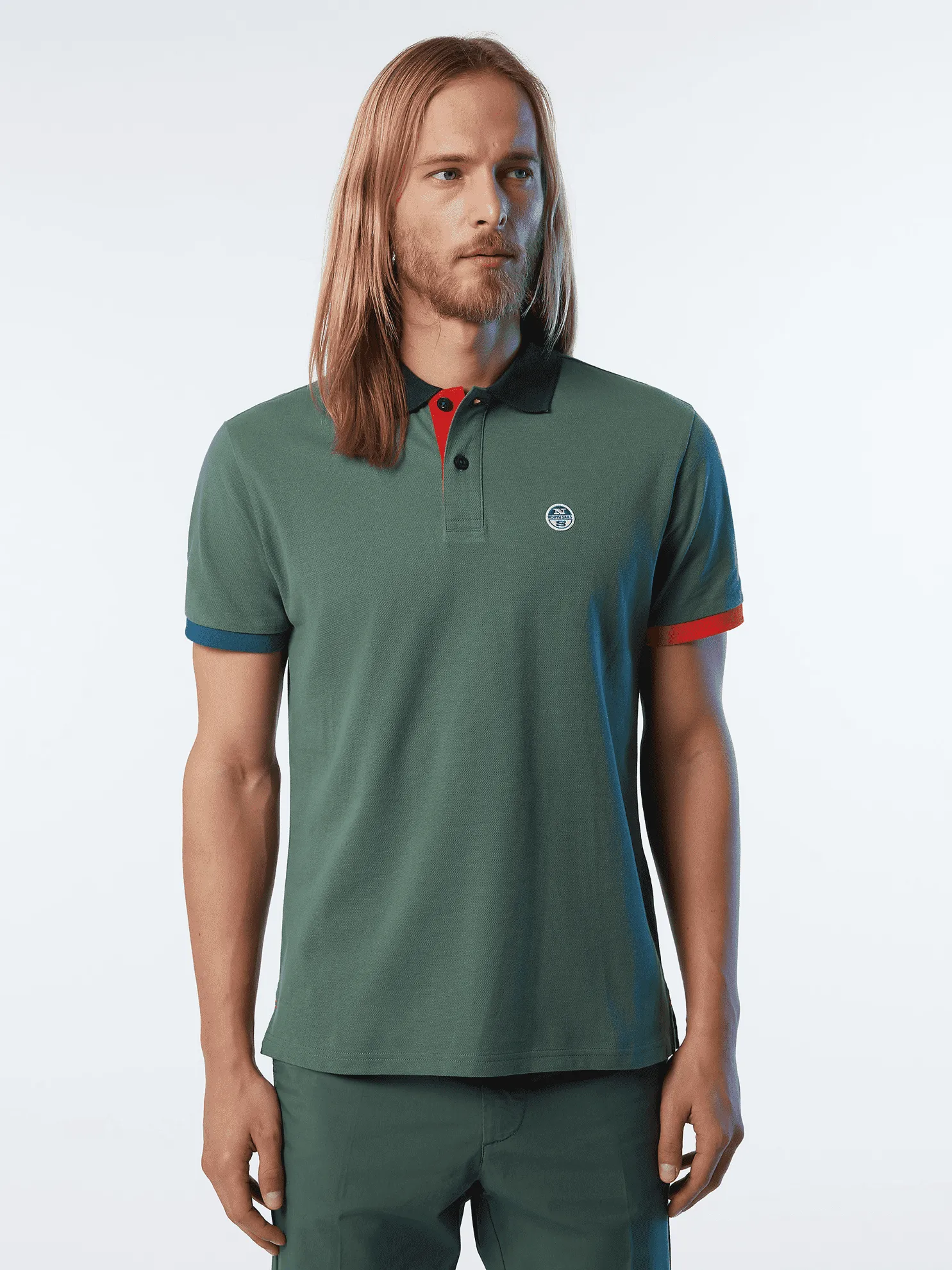 POLO DA UOMO NORTH SAILS GRAPHIC MILITARY GREEN 692398 0813