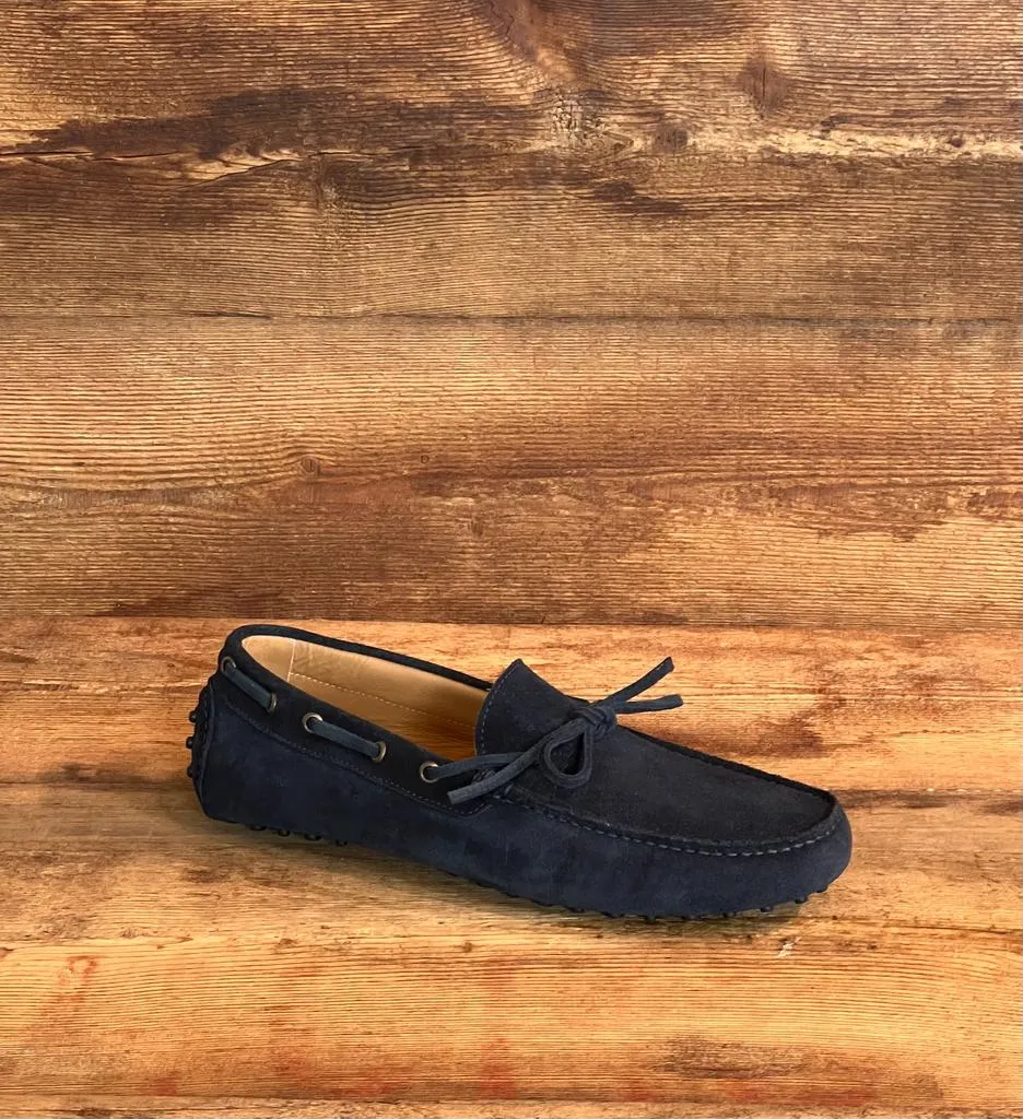 PVU2 Mocassino Car-Shoes Suede Navy Man  