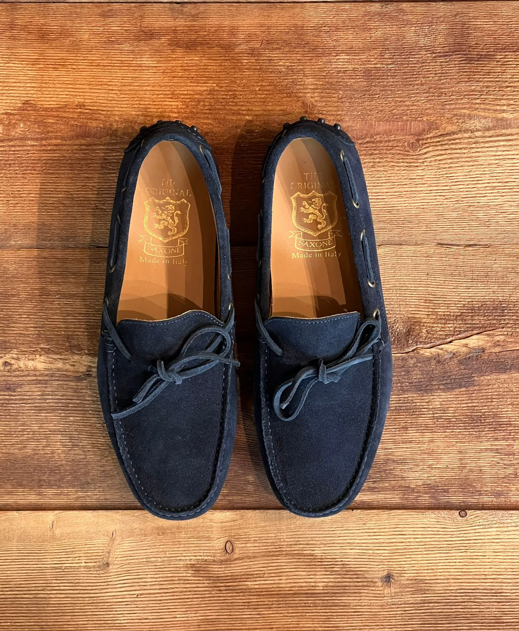 PVU2 Mocassino Car-Shoes Suede Navy Man  