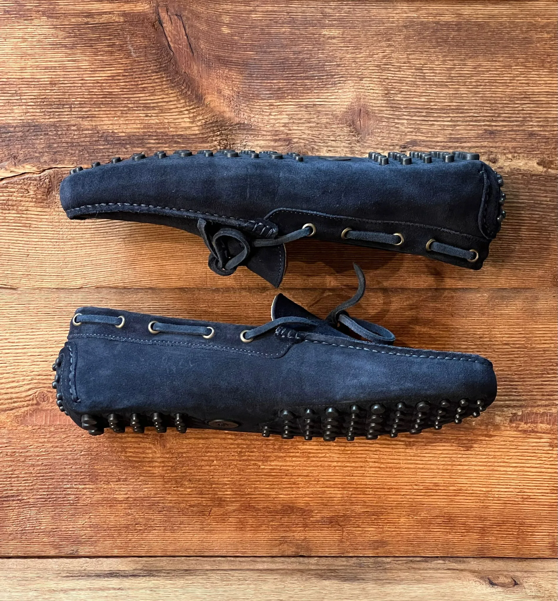 PVU2 Mocassino Car-Shoes Suede Navy Man  