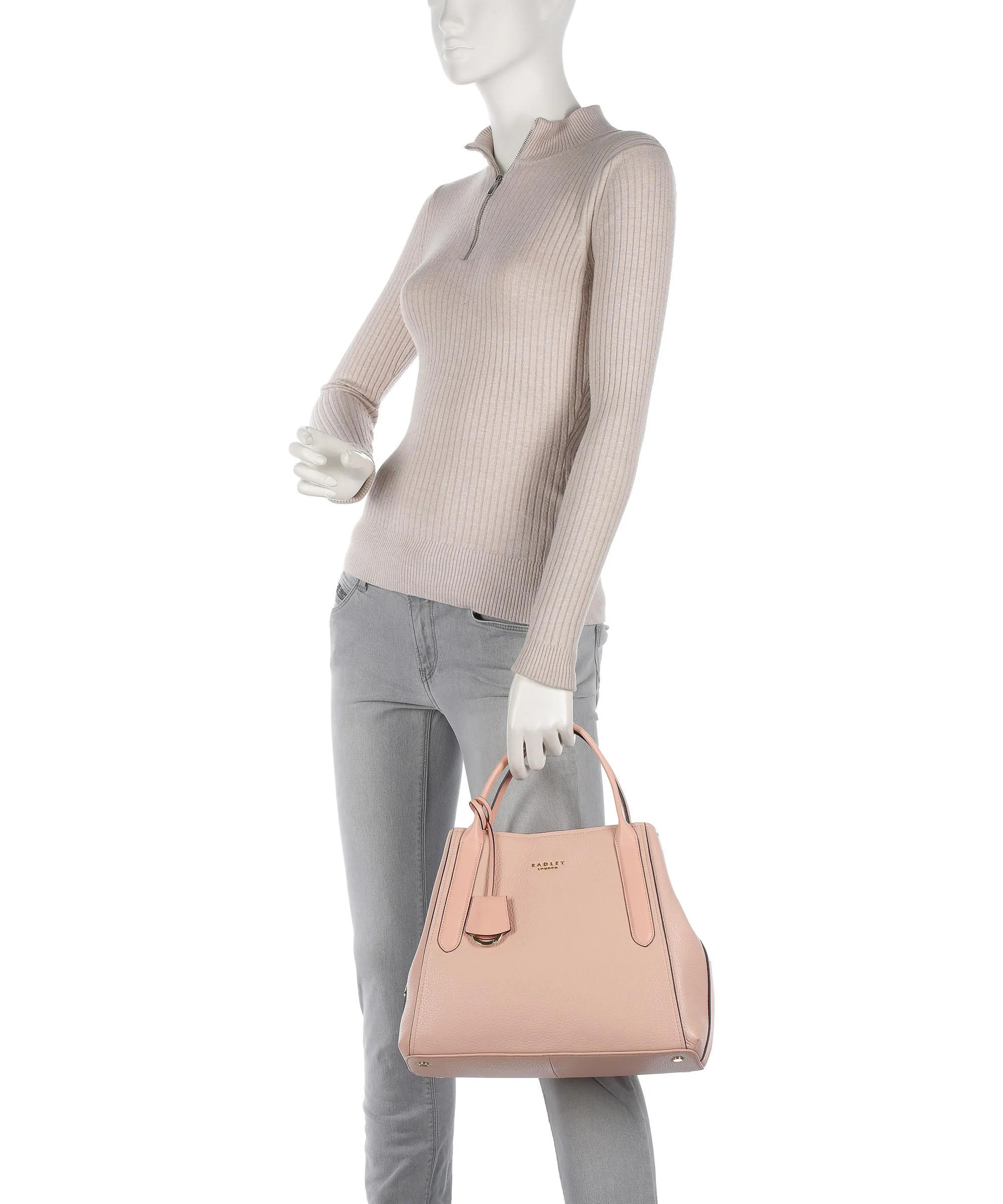  Radley London Baylis Road 2.0 Borsa a mano pelle di vacchetta grana albicocca  