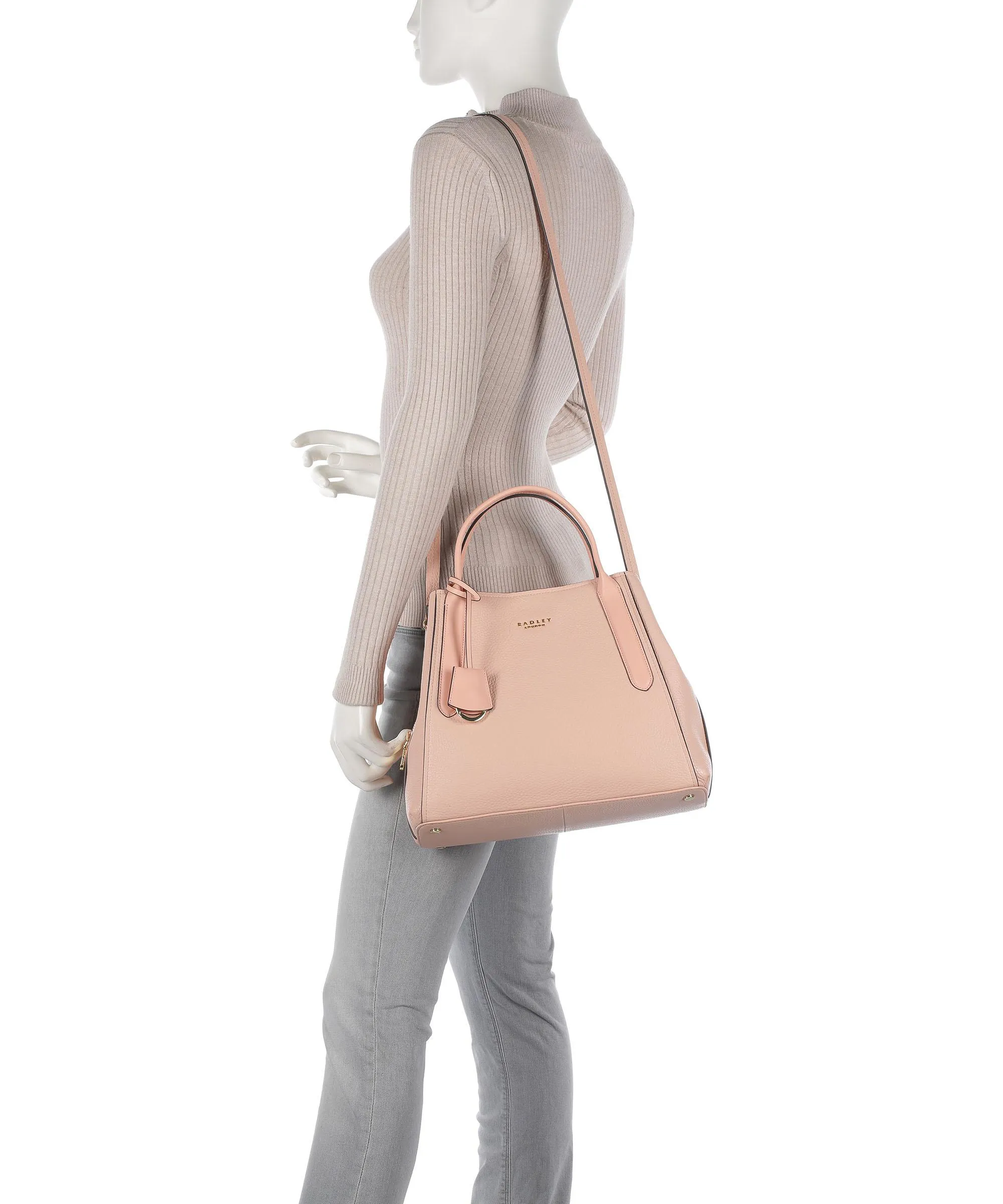  Radley London Baylis Road 2.0 Borsa a mano pelle di vacchetta grana albicocca  