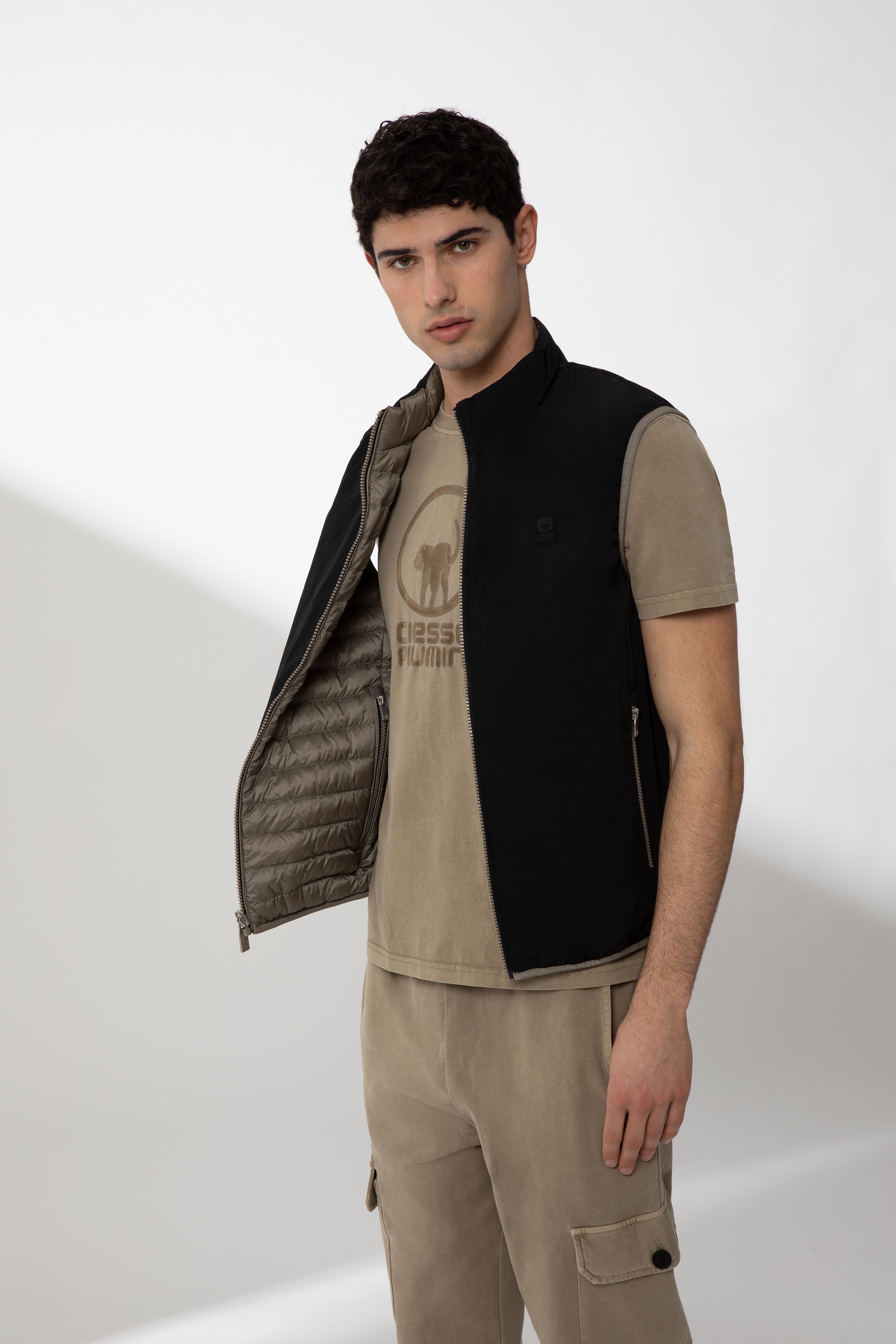 REMEL – Gilet reversibile beige e nero