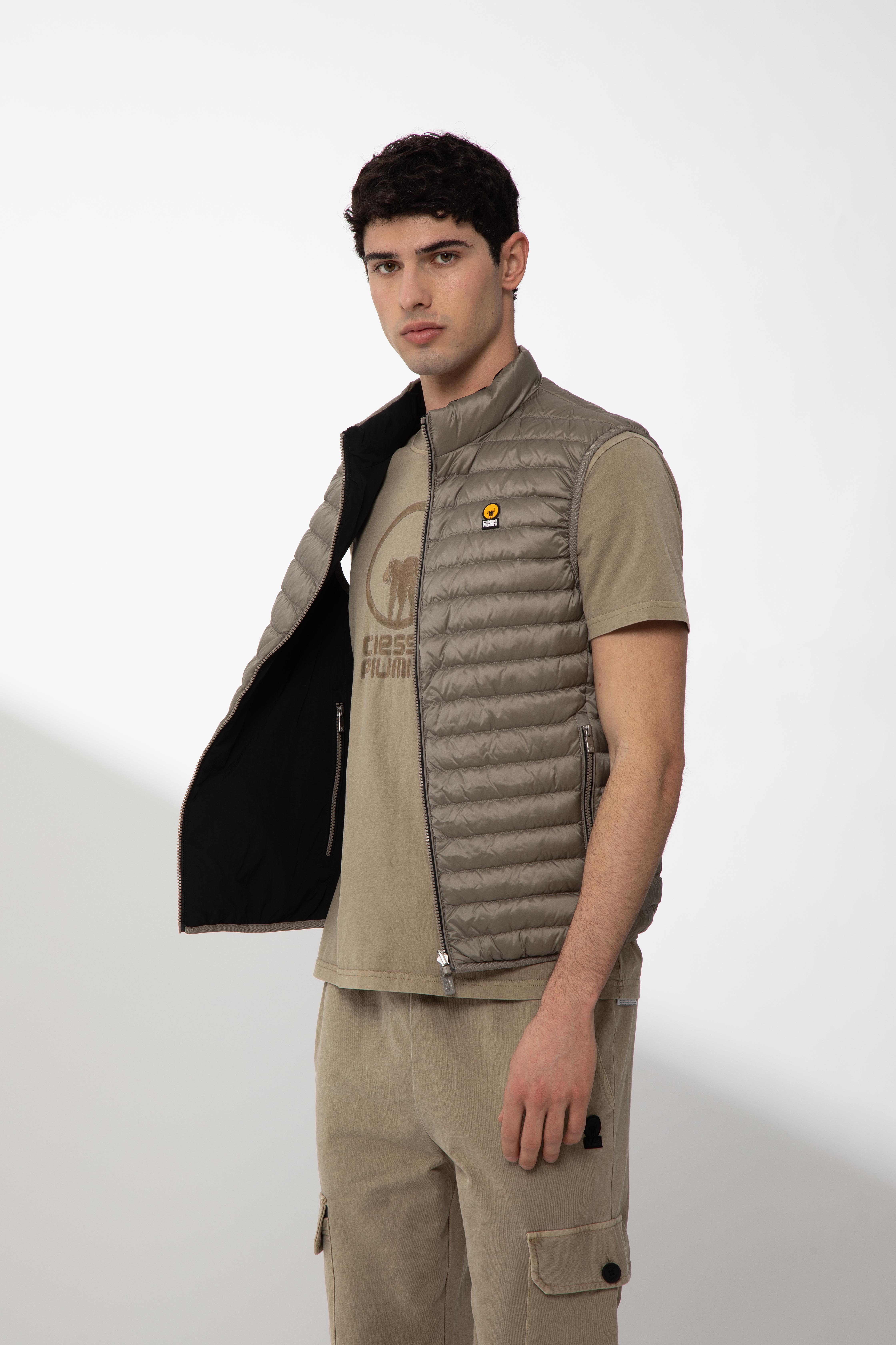 REMEL – Gilet reversibile beige e nero