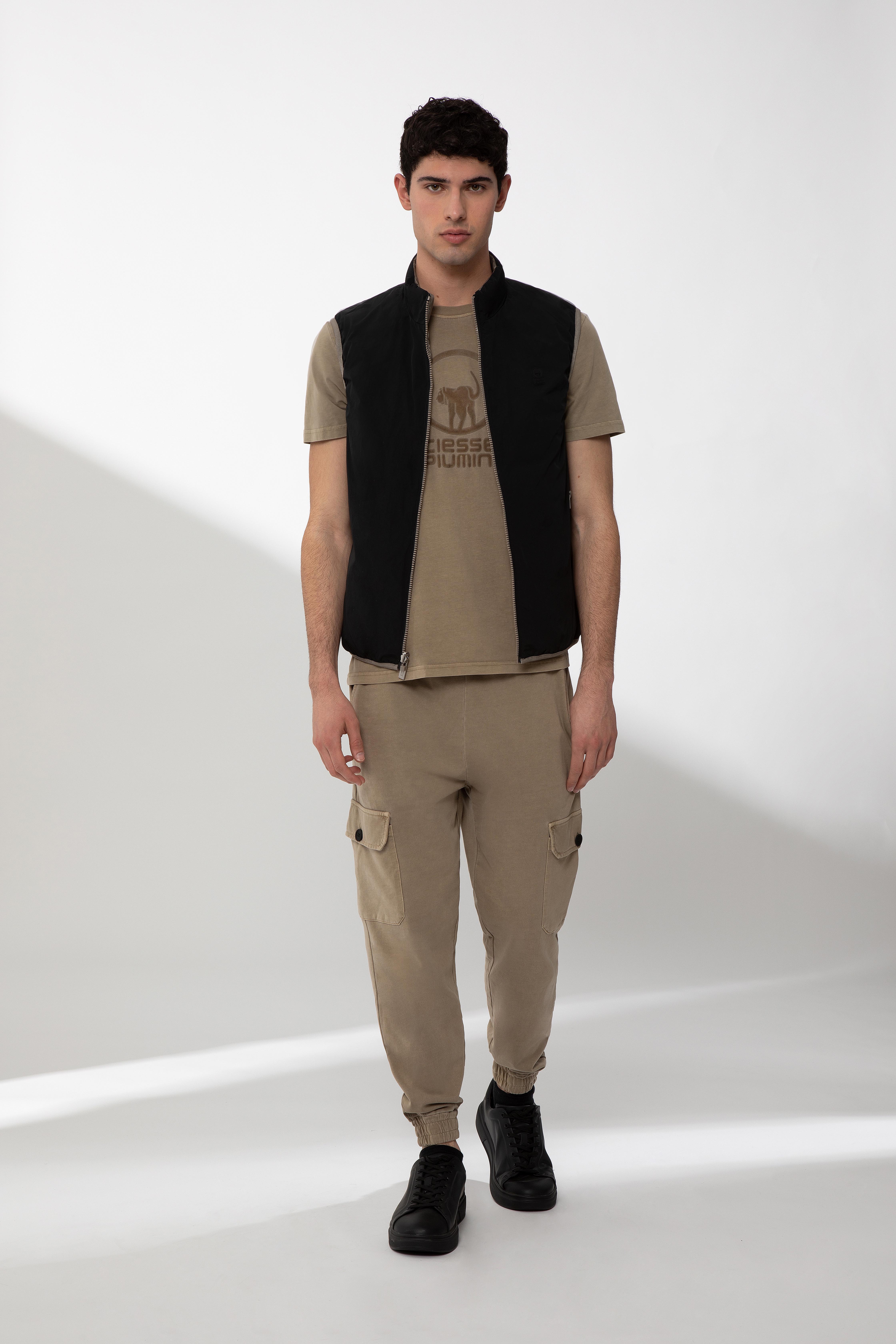 REMEL – Gilet reversibile beige e nero